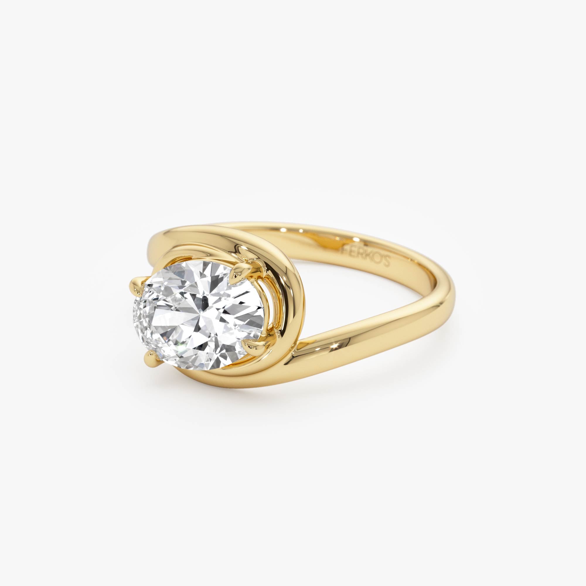 OBFJ0412 - 1.50ctw 14k Oval Shaped LabGrown Diamond Bypass Engagement Ring - Bianca 9