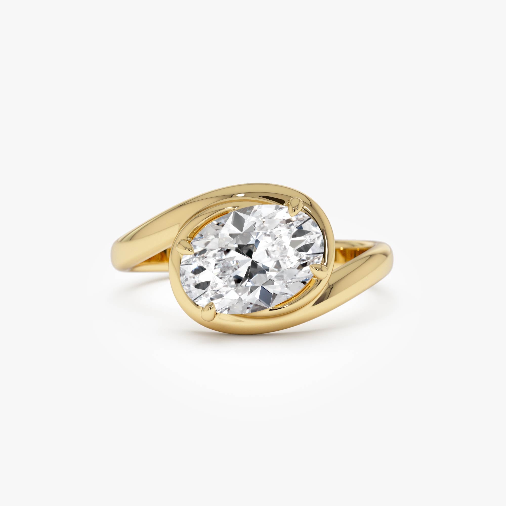 OBFJ0412 - 1.50ctw 14k Oval Shaped LabGrown Diamond Bypass Engagement Ring - Bianca 1