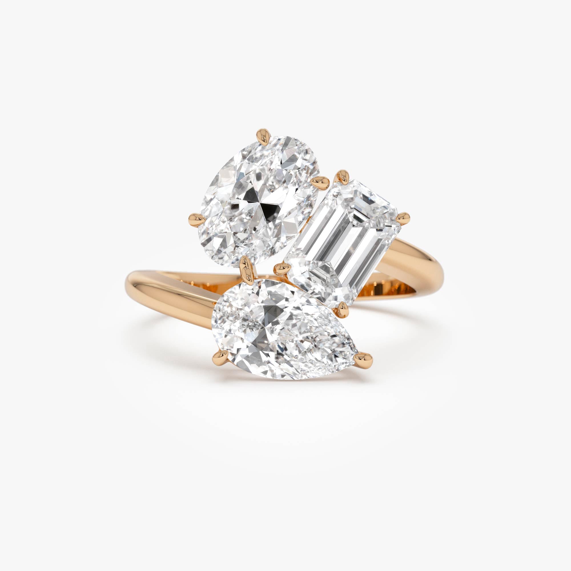OBFJ0383 - 3.00ctw 14k Lab Grown Diamond Multi-Cut Cocktail Ring - Petra 6