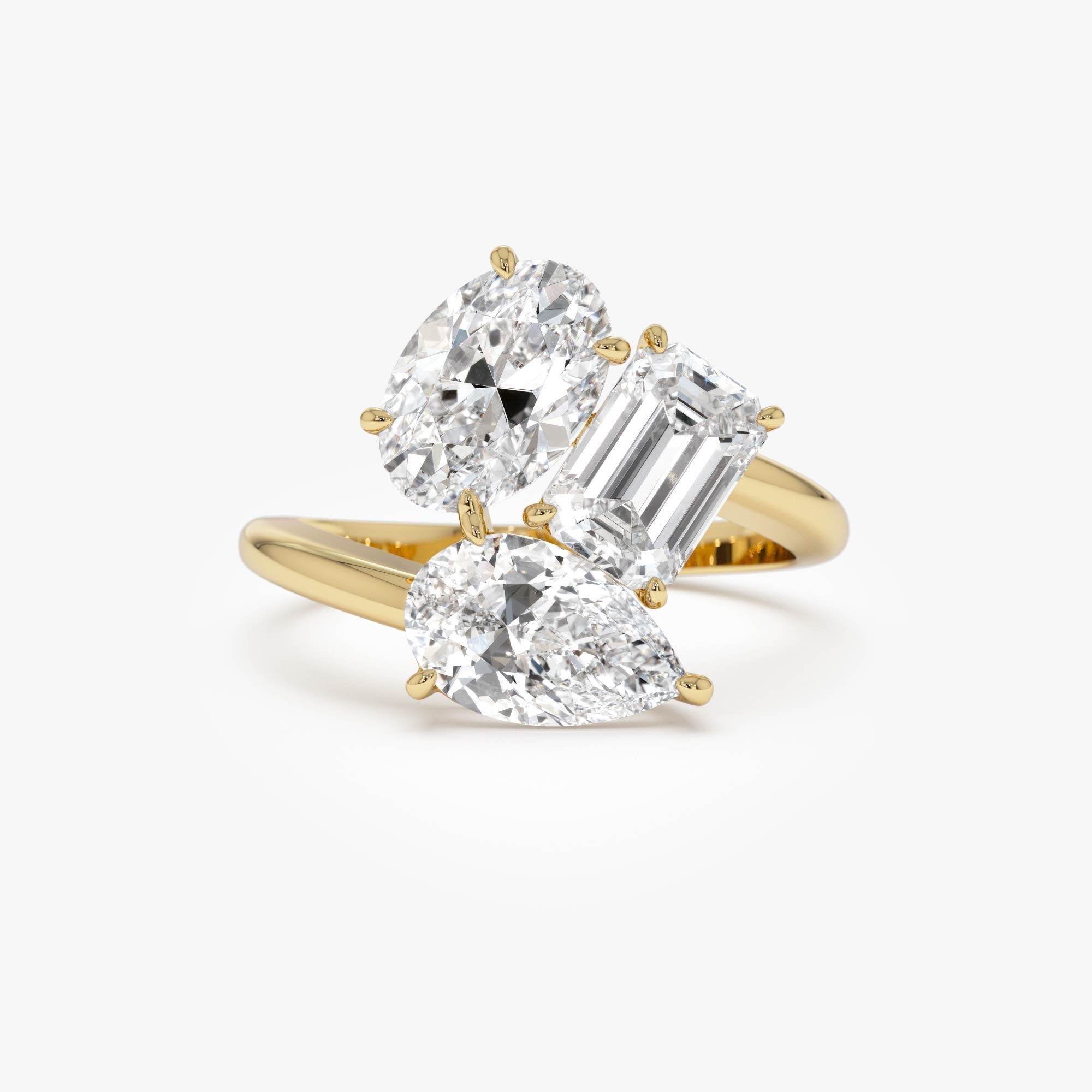OBFJ0383 - 3.00ctw 14k Lab Grown Diamond Multi-Cut Cocktail Ring - Petra 1
