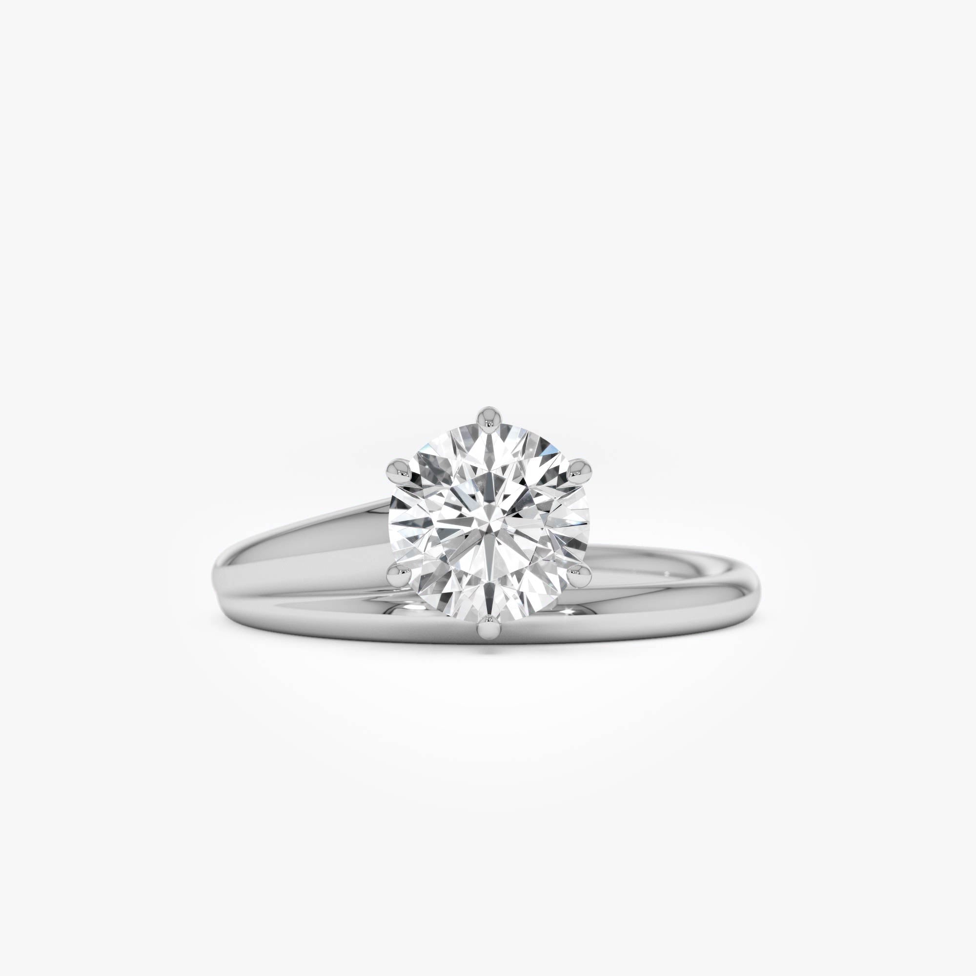 OBFJ0382 - 1.00 Ctw Round Lab Diamond Unique Solitaire Ring 7