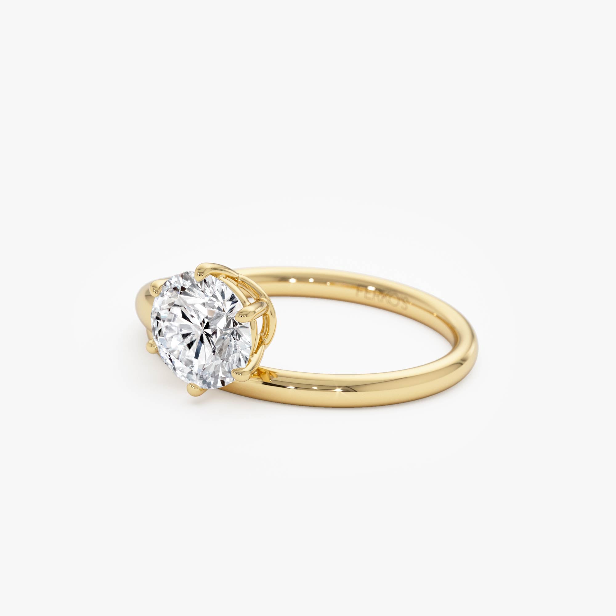 OBFJ0382 - 1.00 Ctw Round Lab Diamond Unique Solitaire Ring 8