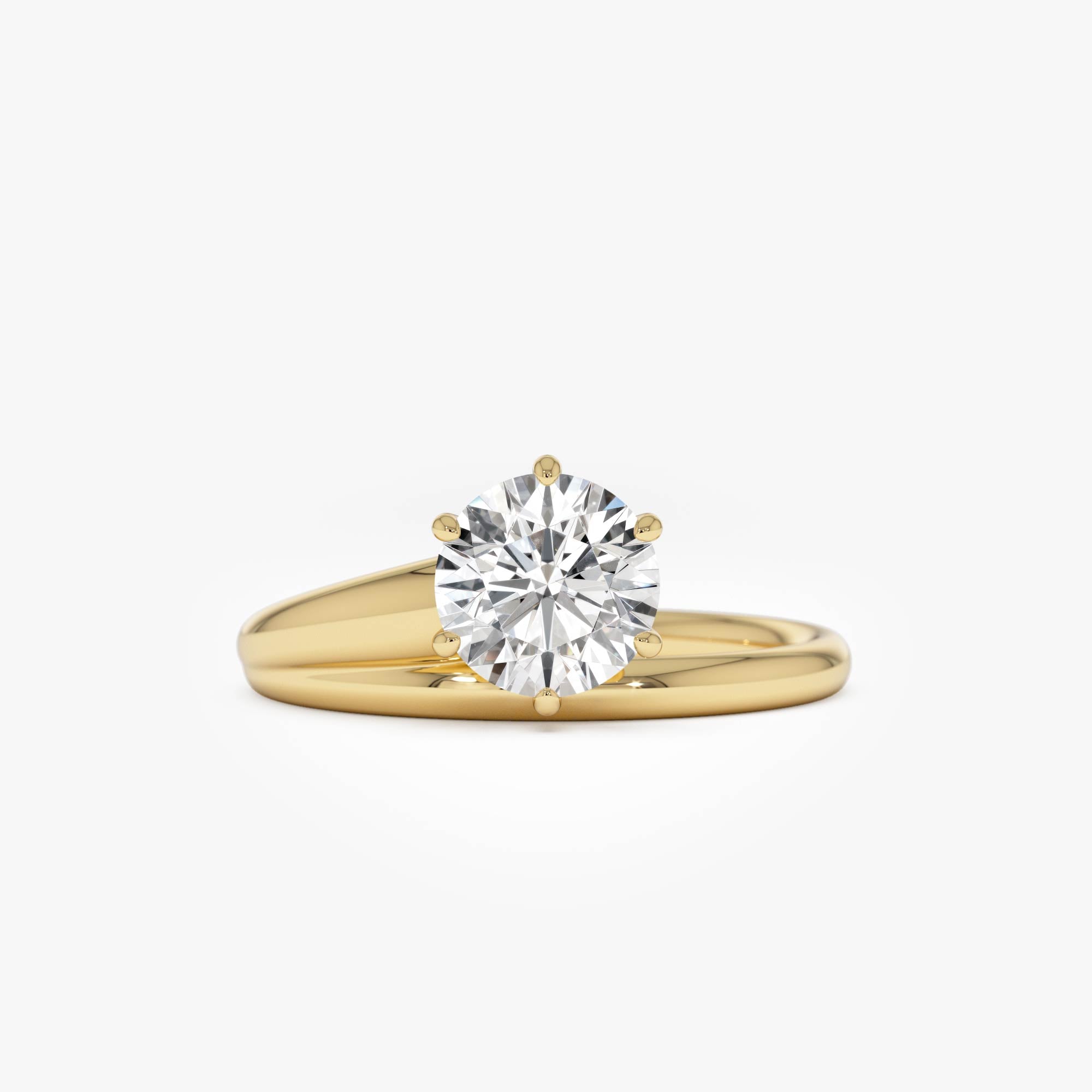 OBFJ0382 - 1.00 Ctw Round Lab Diamond Unique Solitaire Ring 1