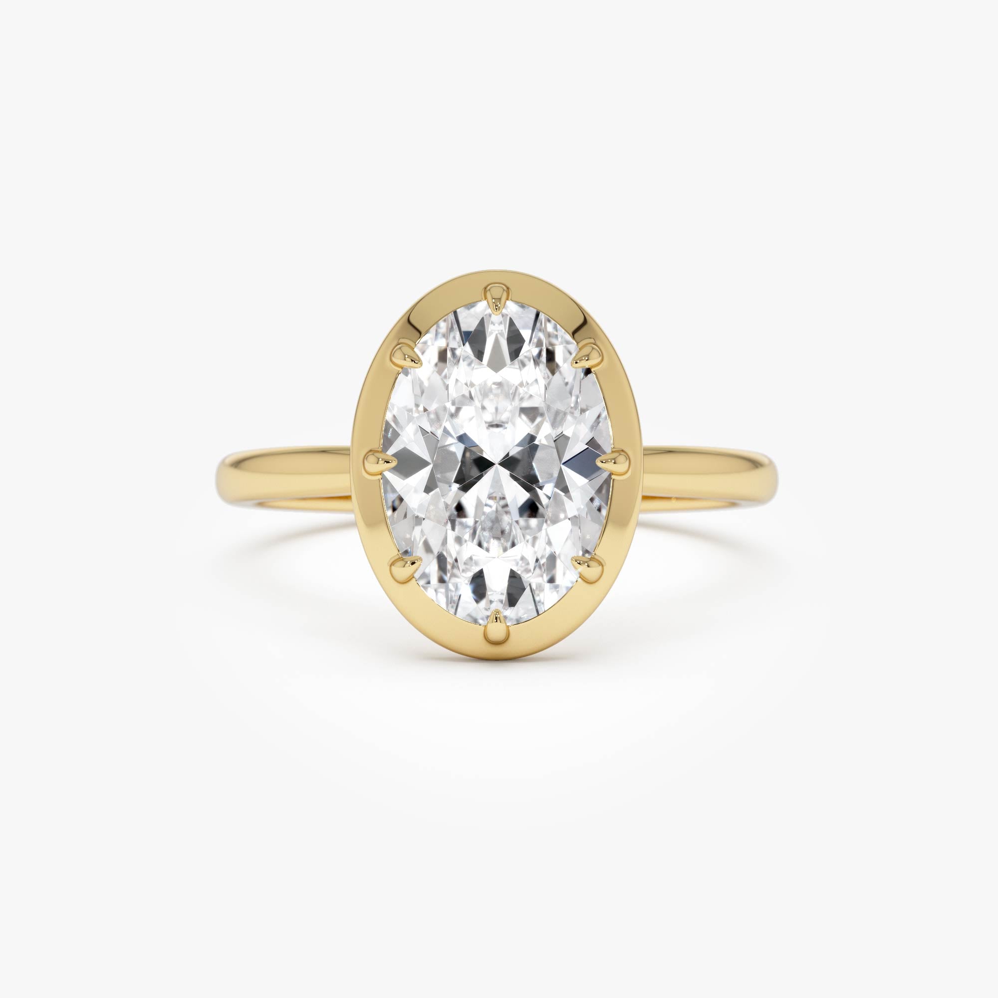 OBFJ0389 - 2.00 Ctw 14k Gold Oval Shape Lab Grown Diamond Claw Prong Engagement Ring - Leta 1