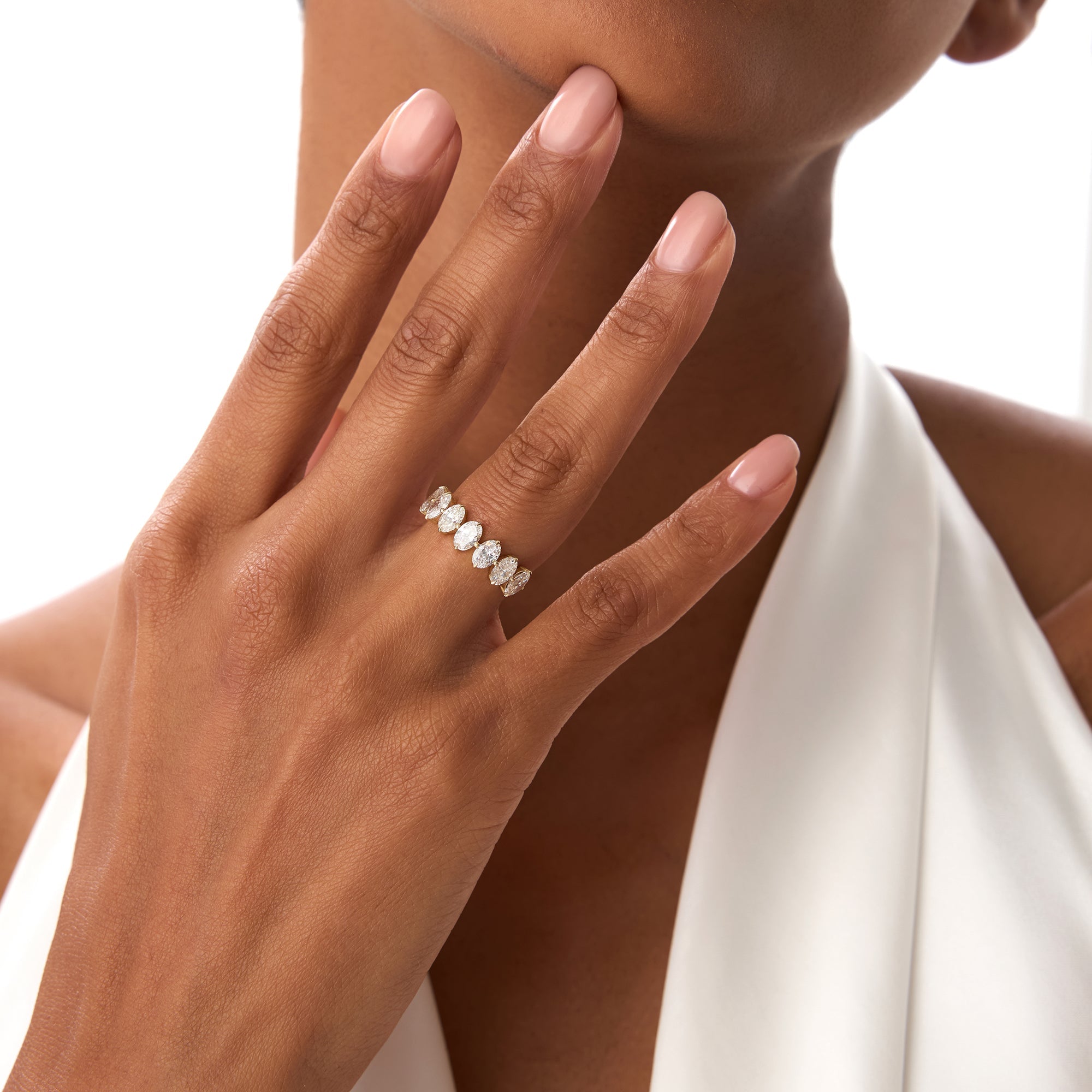 OBFJ0409 - 1.55ctw Oval Shaped Lab Diamond Anniversary Ring - Dora 5