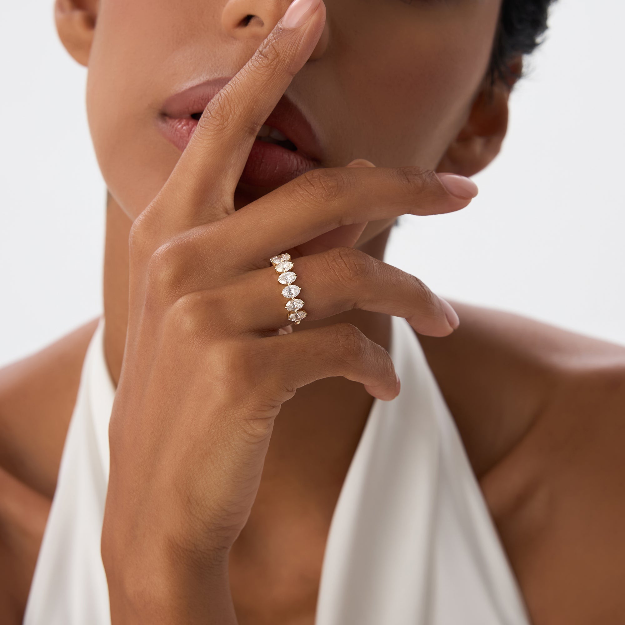 OBFJ0409 - 1.55ctw Oval Shaped Lab Diamond Anniversary Ring - Dora 7