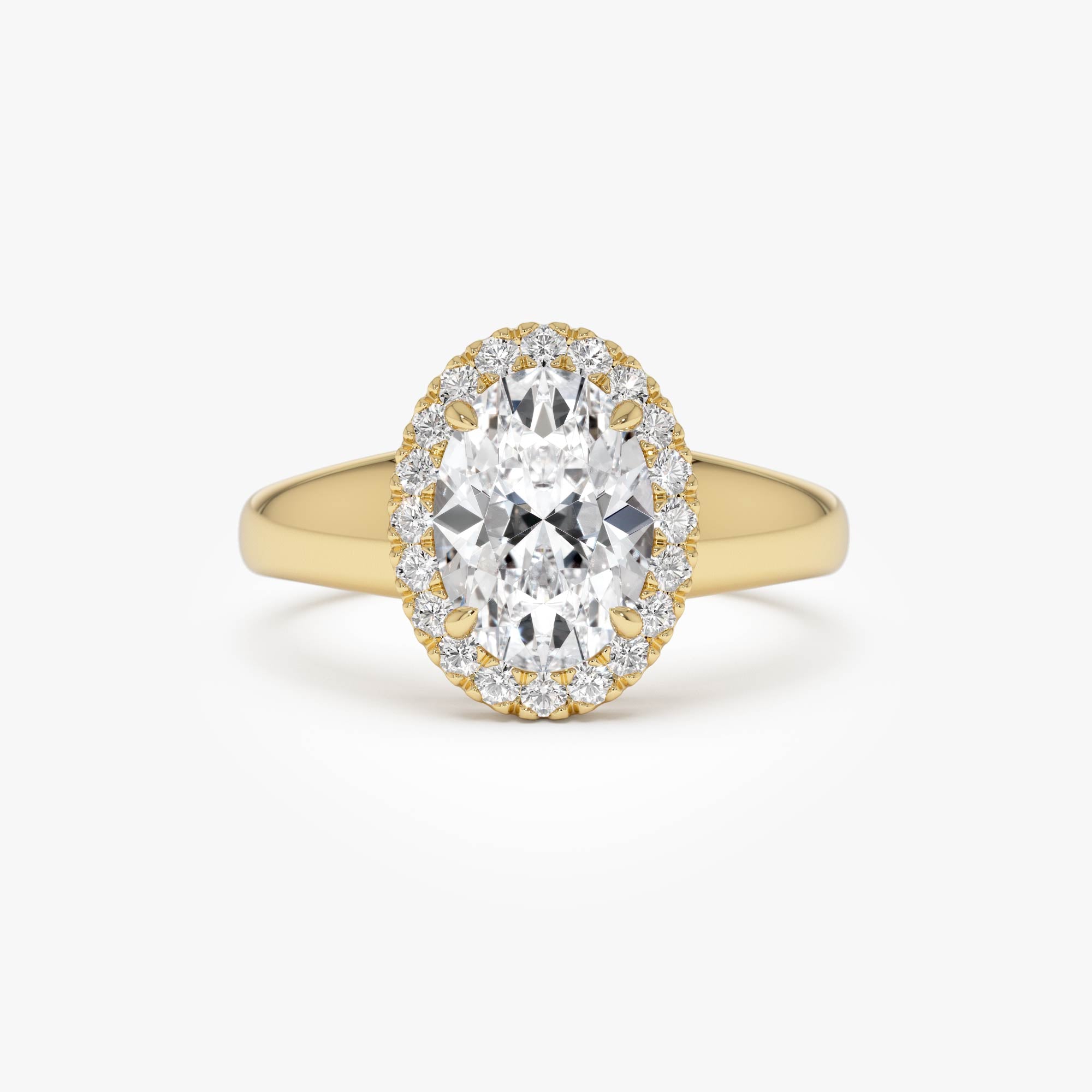 OBFJ0352 - 1.85 Ctw 14k Oval Shape Lab Grown Diamond Halo Engagement Ring - Leta 1
