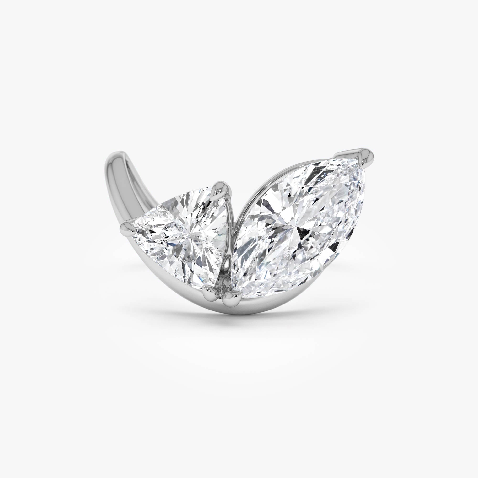 OBFJ0357 - 3.00ctw 14k Marquise & Trillion Lab Grown Diamond Statement Ring - Mica 3
