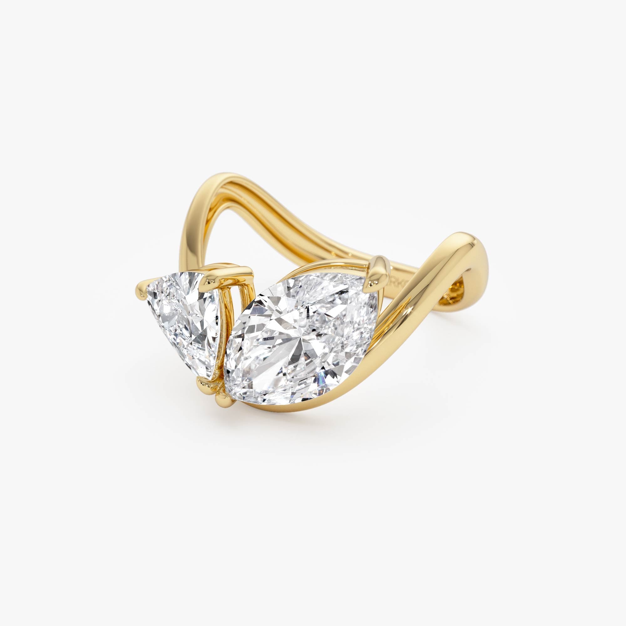 OBFJ0357 - 3.00ctw 14k Marquise & Trillion Lab Grown Diamond Statement Ring - Mica 4
