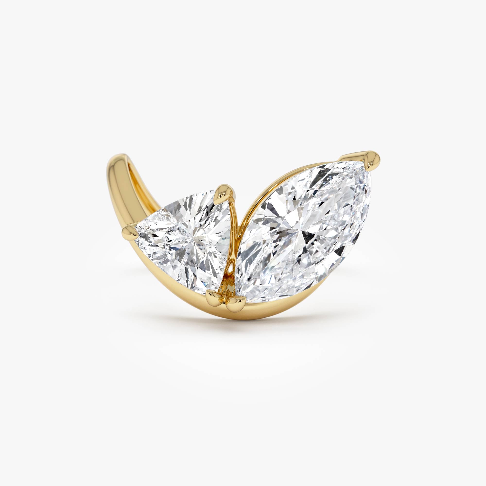 OBFJ0357 - 3.00ctw 14k Marquise & Trillion Lab Grown Diamond Statement Ring - Mica 1