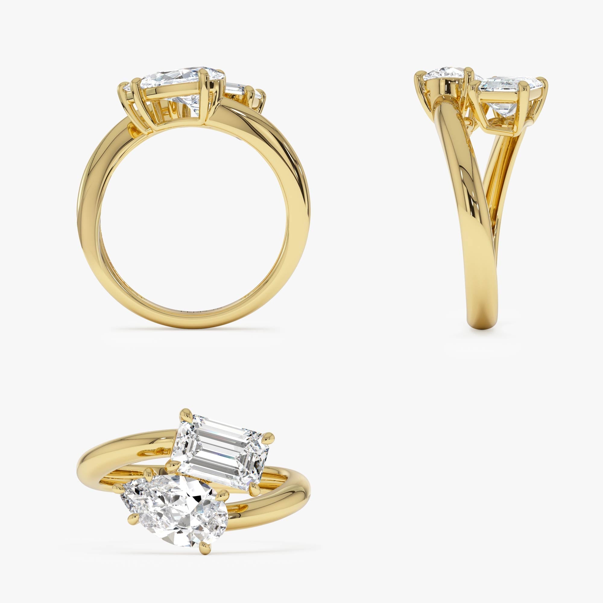 OBFJ0385 - 2.11 Ctw 14k Lab Grown Diamond Two Stone Toi et Moi Ring - Tina 9