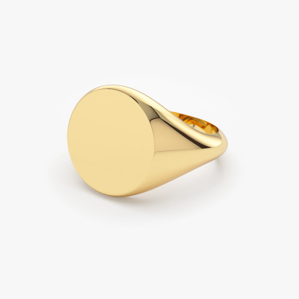 OBFJ1610 - 14k Gold Engravable Signet Ring 6