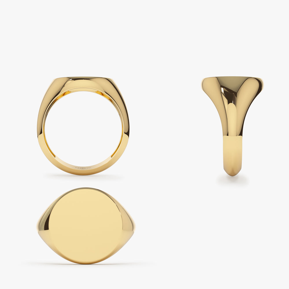 OBFJ1610 - 14k Gold Engravable Signet Ring 7