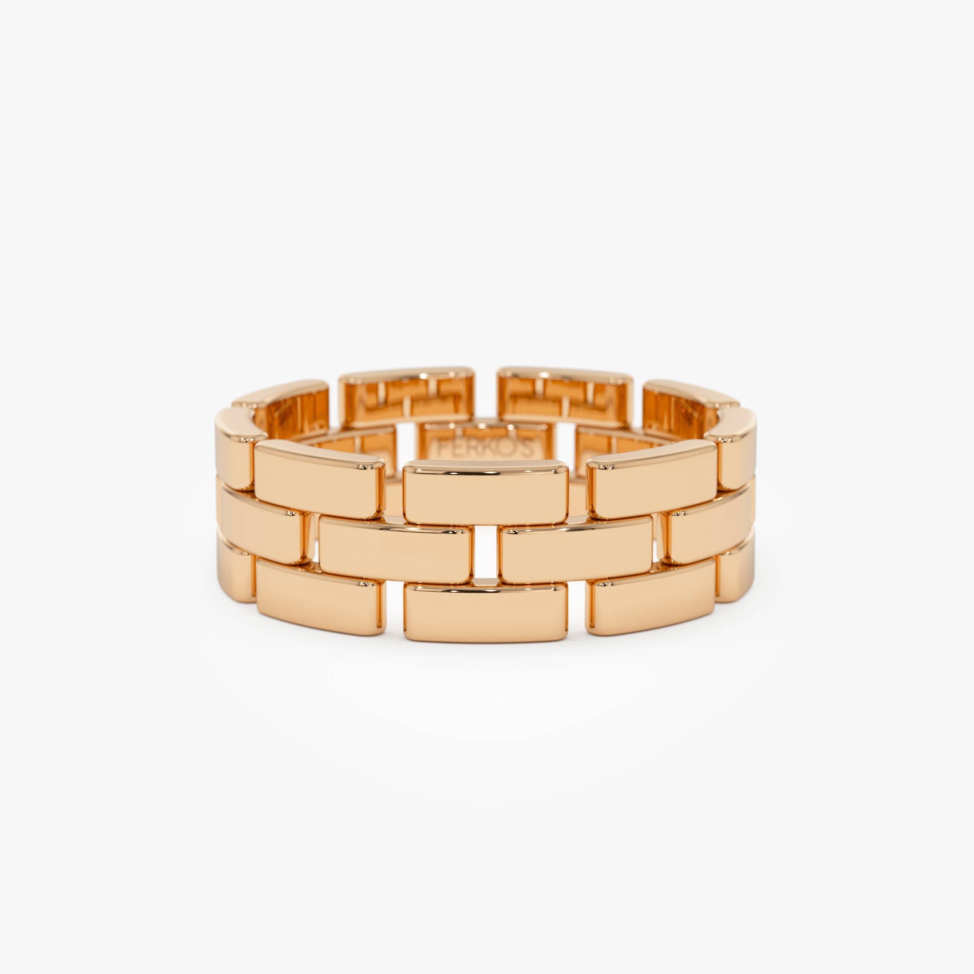 OBFJ0861 - 14k Wide Chain Link Ring 5