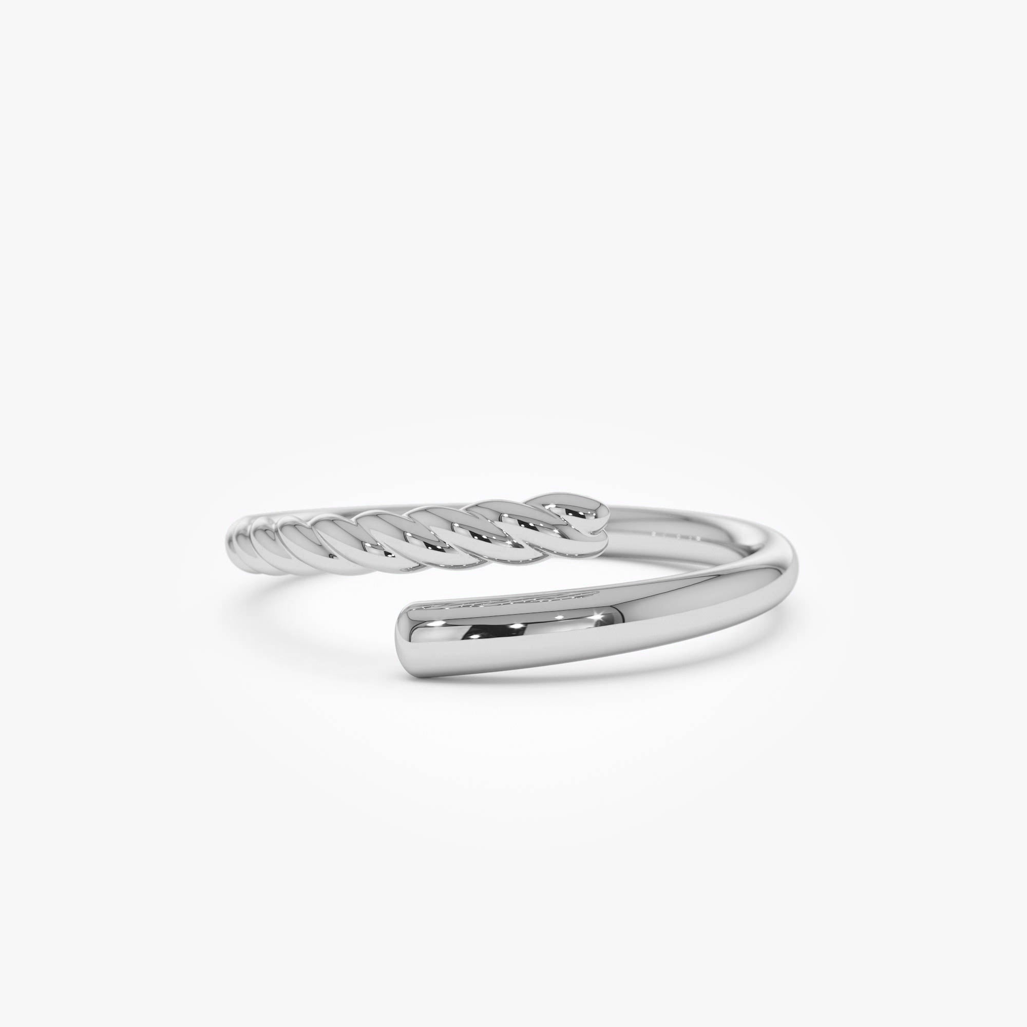 OBFJ0758 - 14k Open Band Twist Rope Design Ring 6