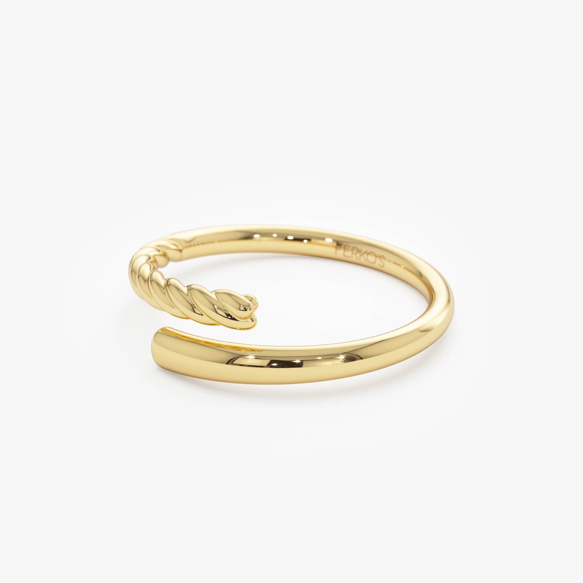 OBFJ0758 - 14k Open Band Twist Rope Design Ring 7