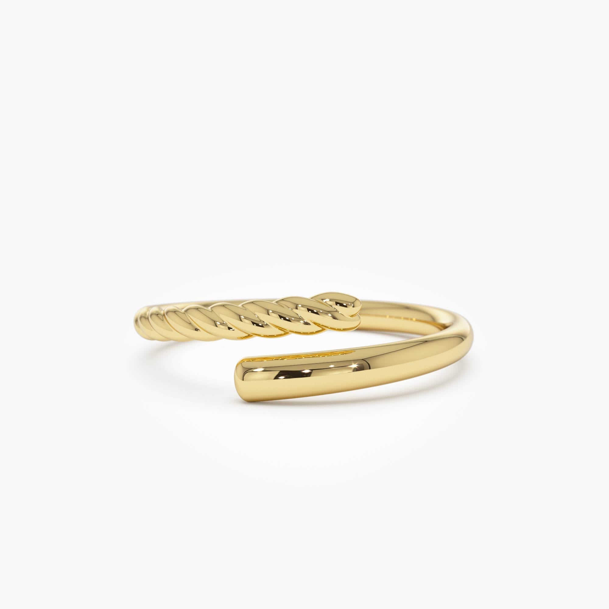 OBFJ0758 - 14k Open Band Twist Rope Design Ring 1
