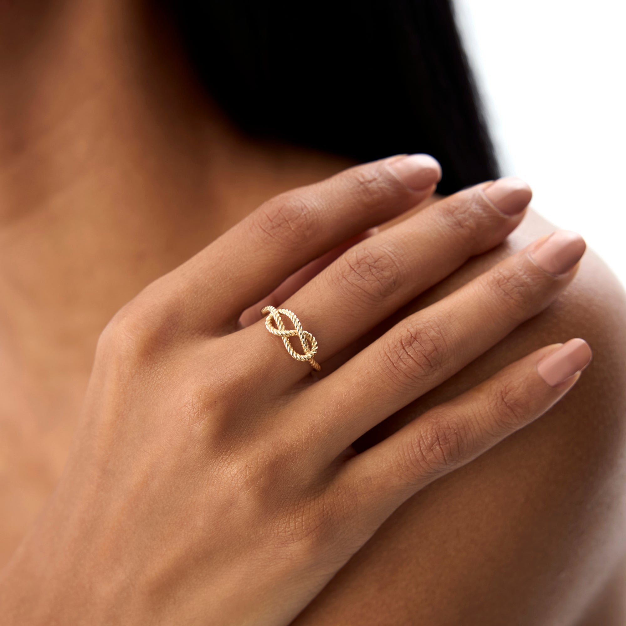 OBFJ0863 - 14K Twist Rope Infinity Knot Ring 3