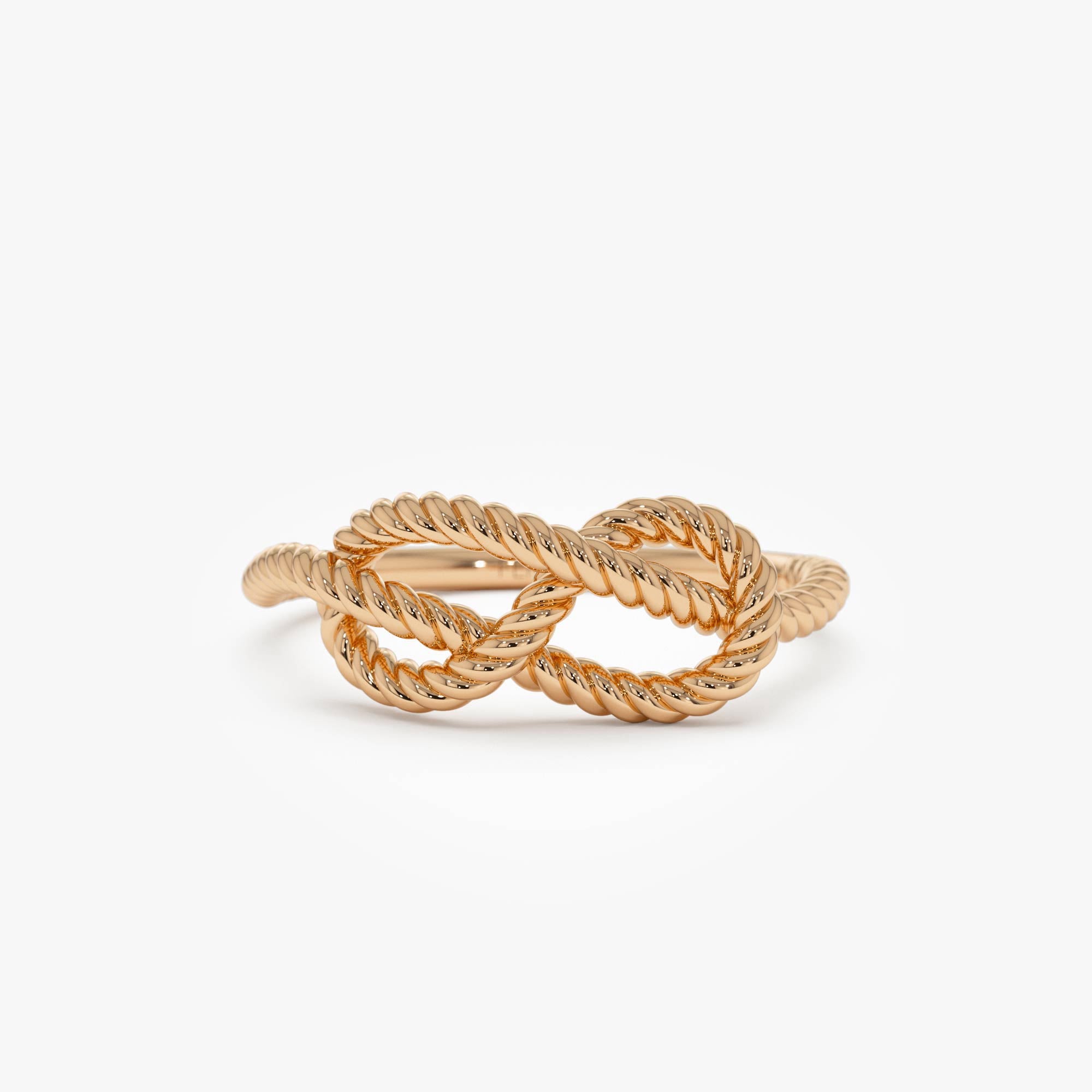 OBFJ0863 - 14K Twist Rope Infinity Knot Ring 7