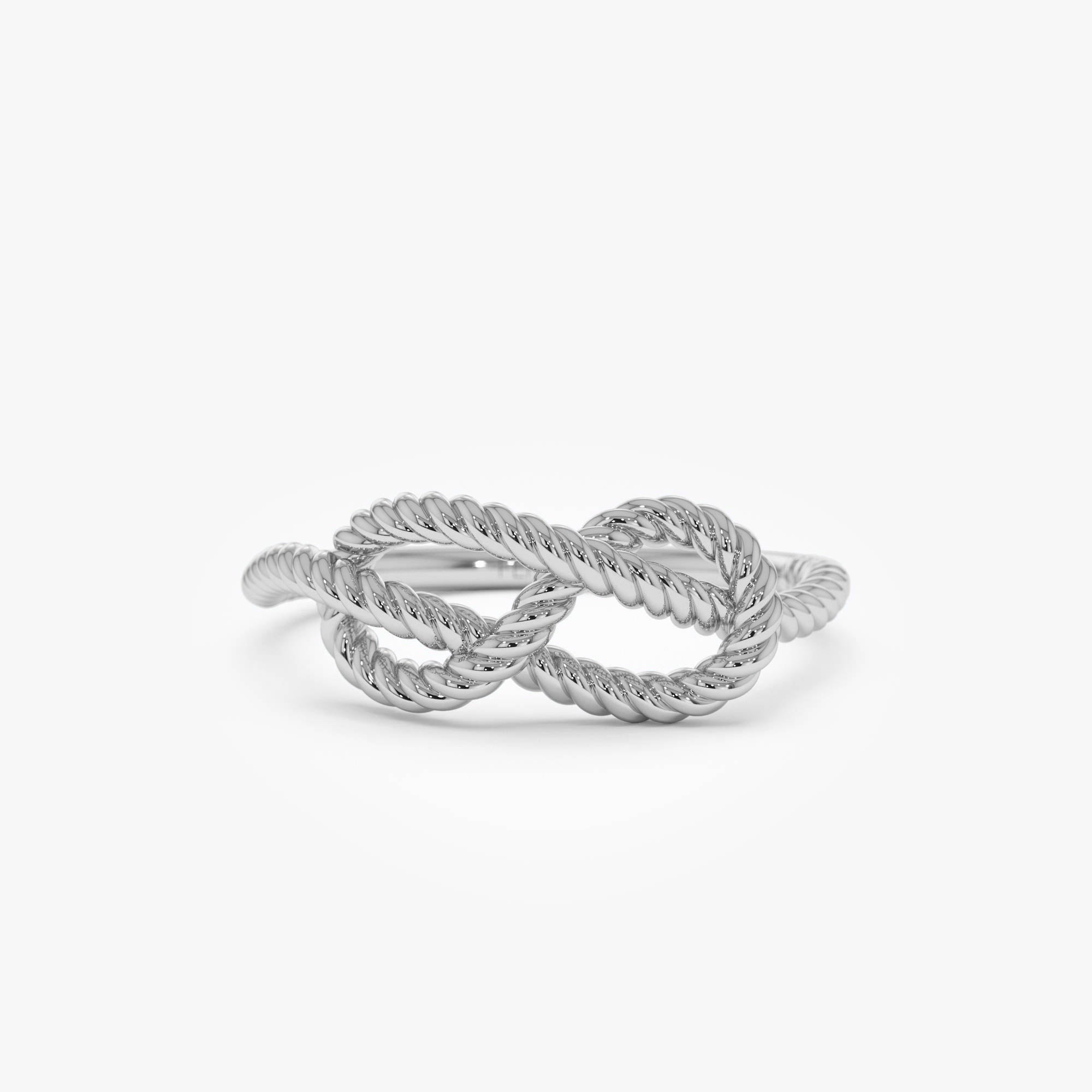 OBFJ0863 - 14K Twist Rope Infinity Knot Ring 8