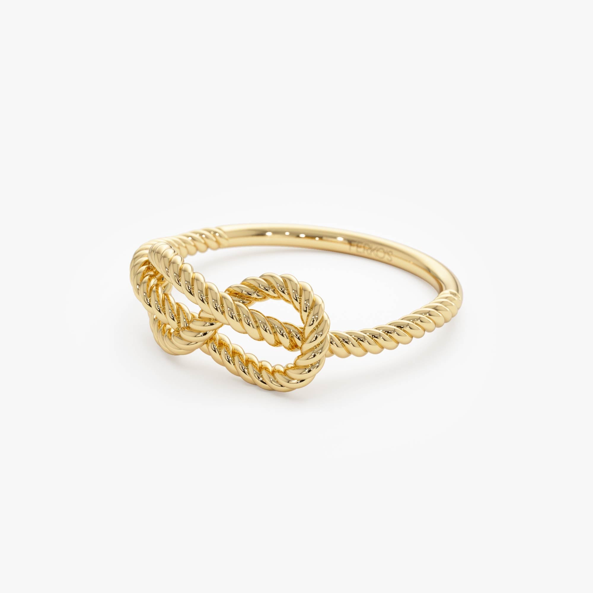 OBFJ0863 - 14K Twist Rope Infinity Knot Ring 9