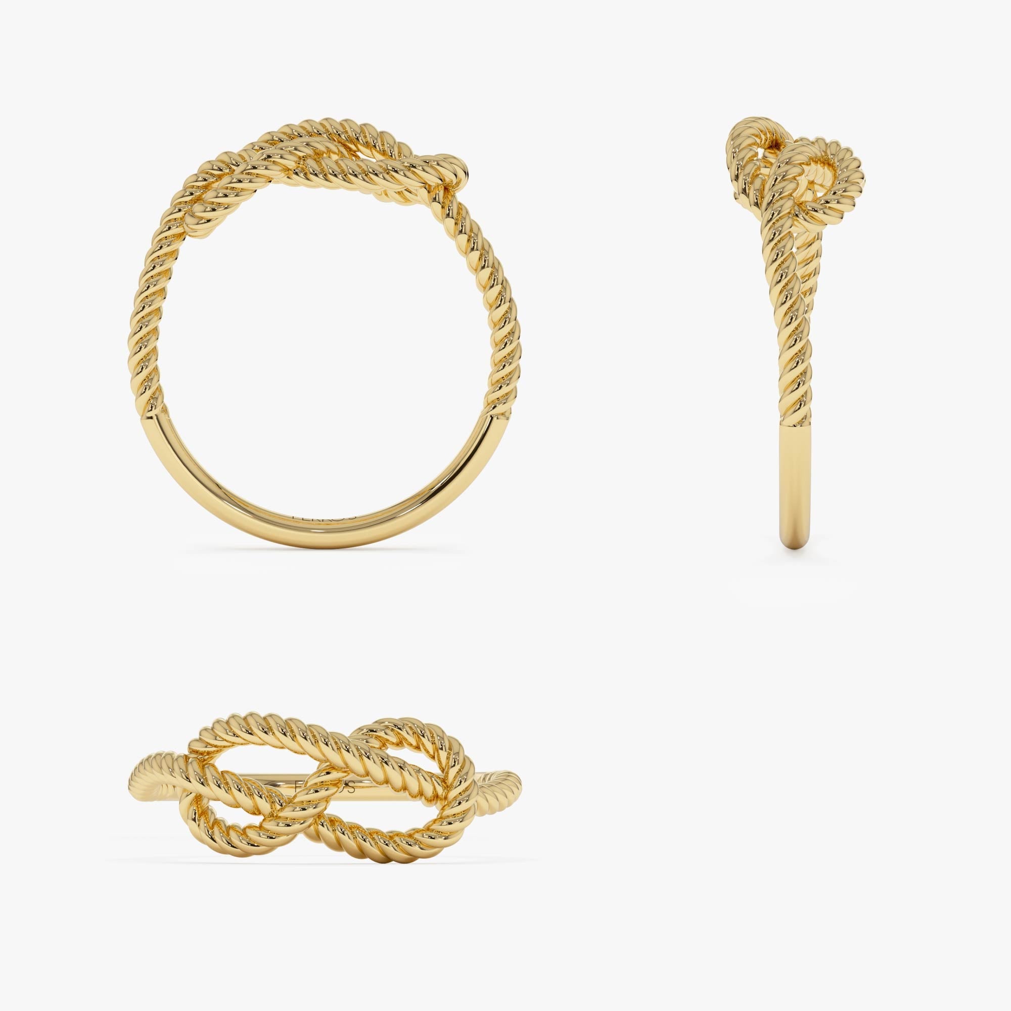 OBFJ0863 - 14K Twist Rope Infinity Knot Ring 10