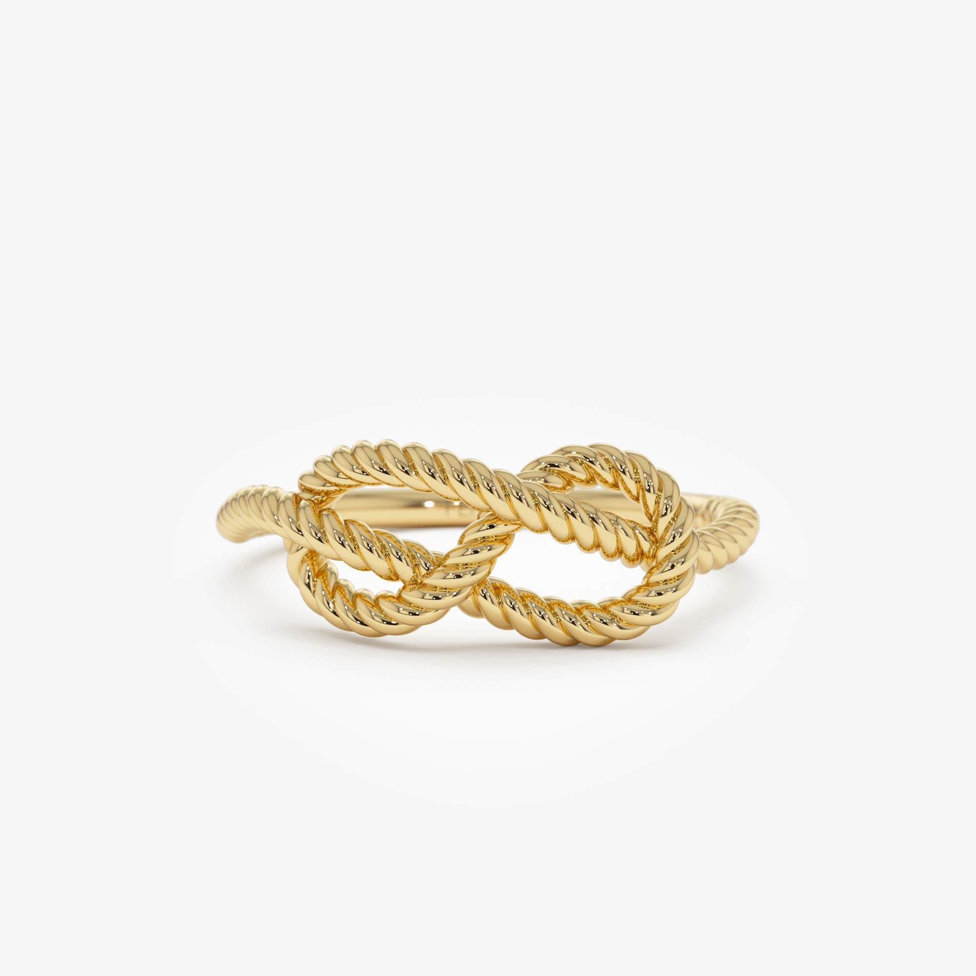 OBFJ0863 - 14K Twist Rope Infinity Knot Ring 1