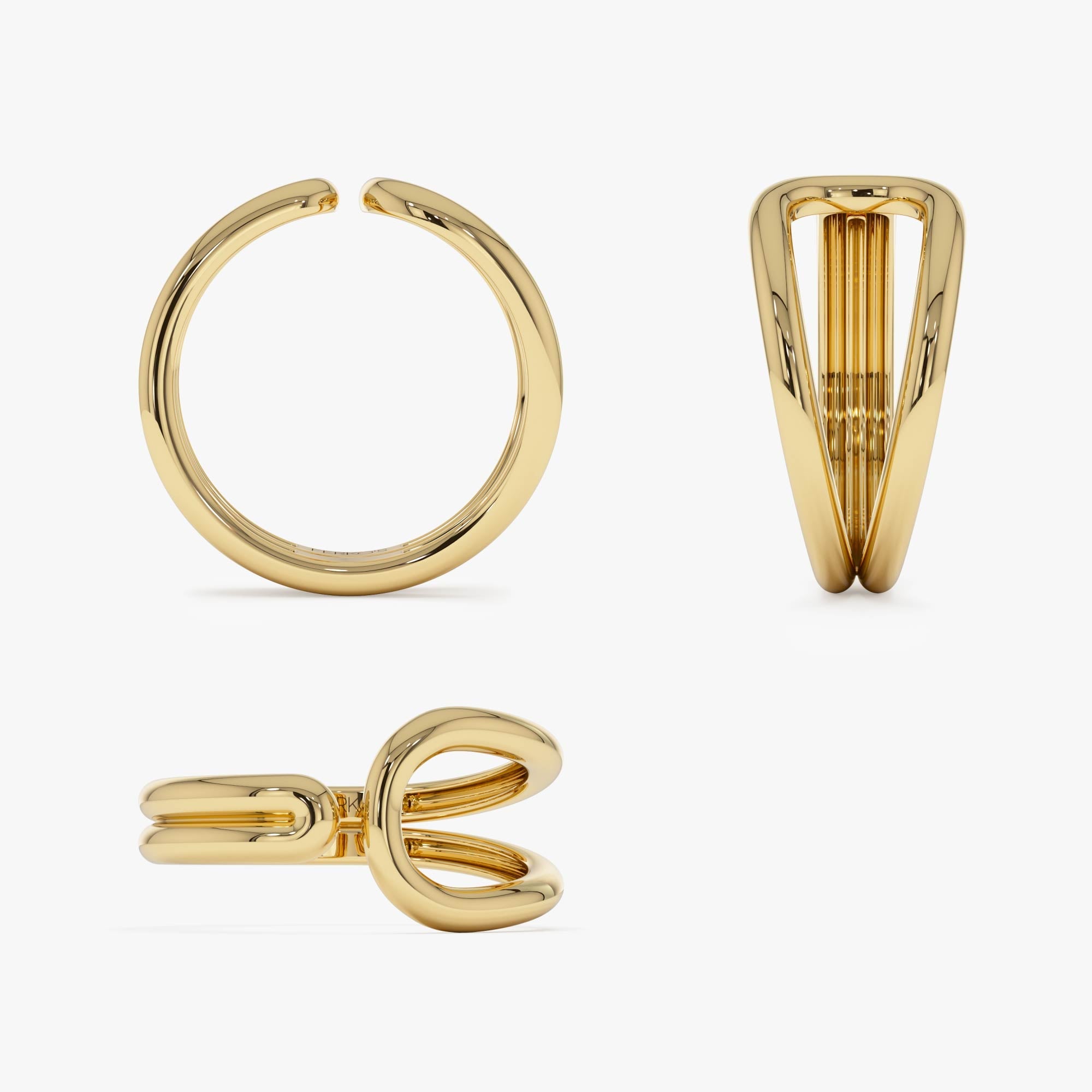OBFJ0865 - 14k Modern Minimalist Statement Ring 7