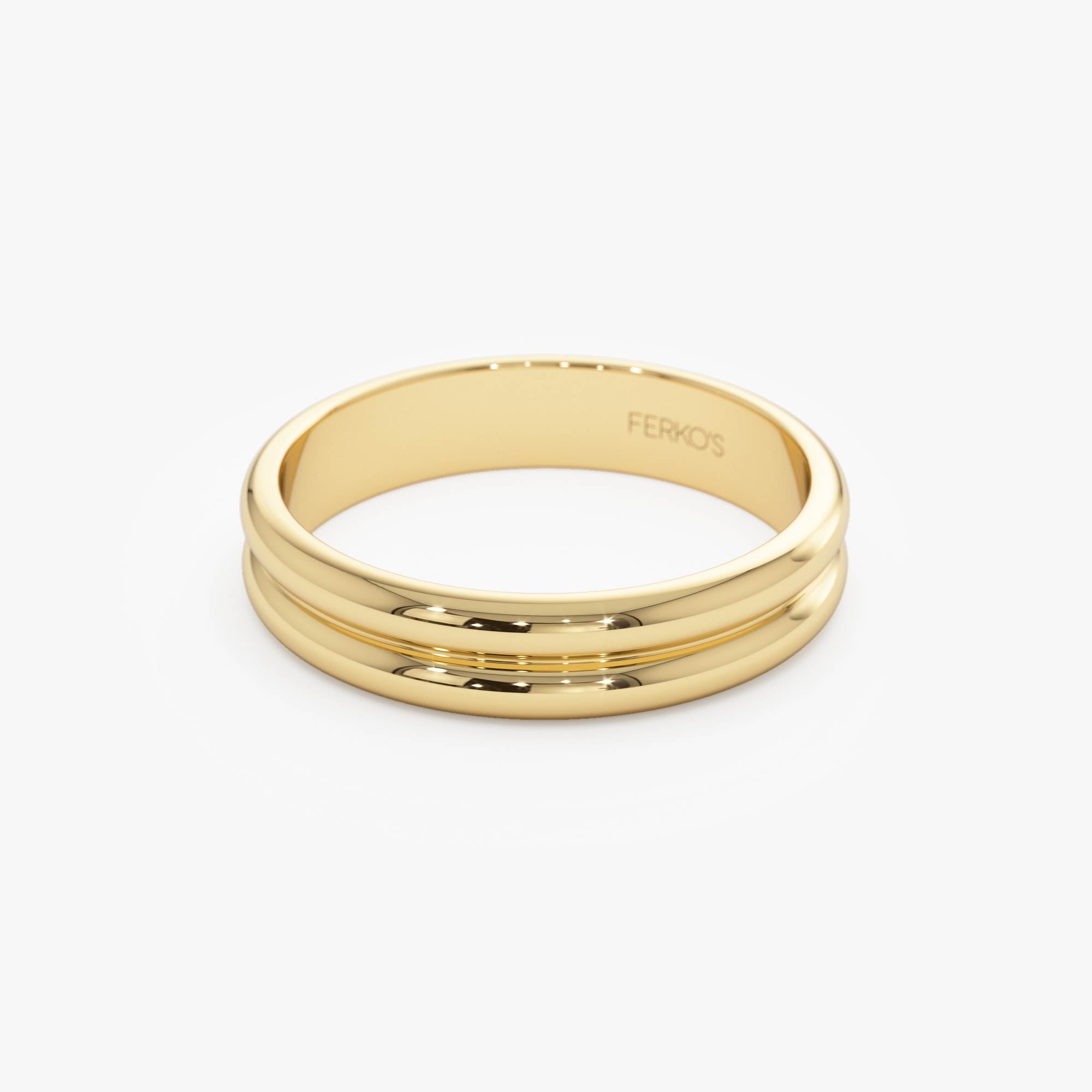 OBFJ0866 - 14k Double Dome Band Wedding Ring 8