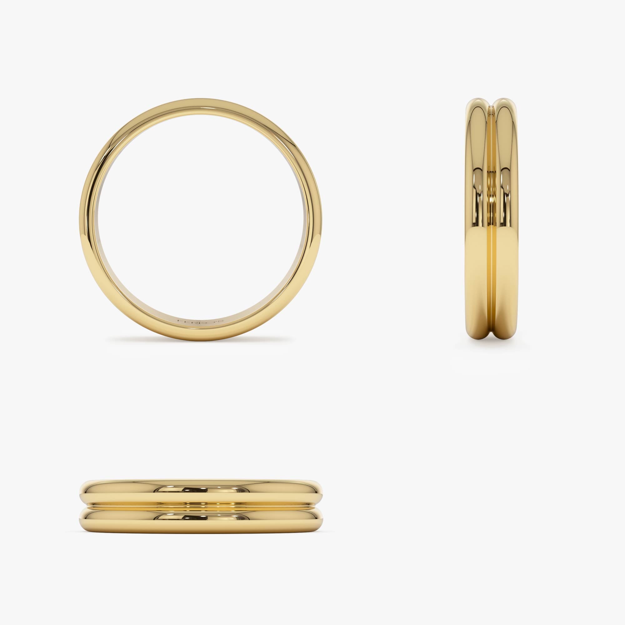 OBFJ0866 - 14k Double Dome Band Wedding Ring 9
