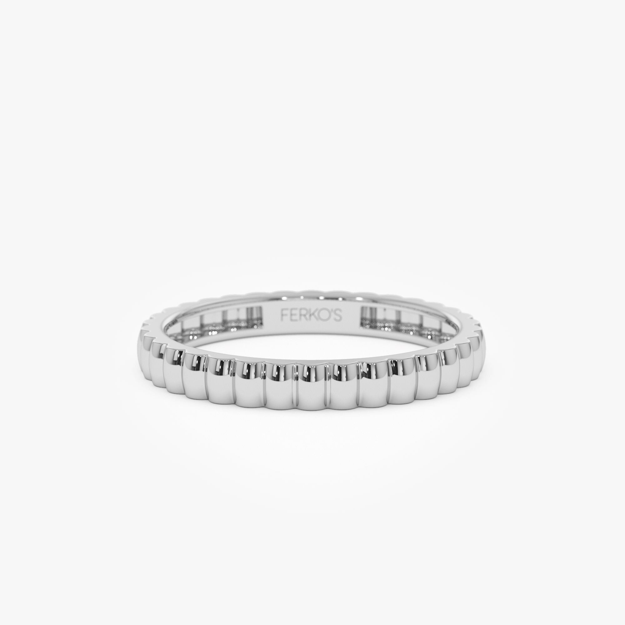 OBFJ0918 - 14K 2.5MM Ribbed Gold Band 7