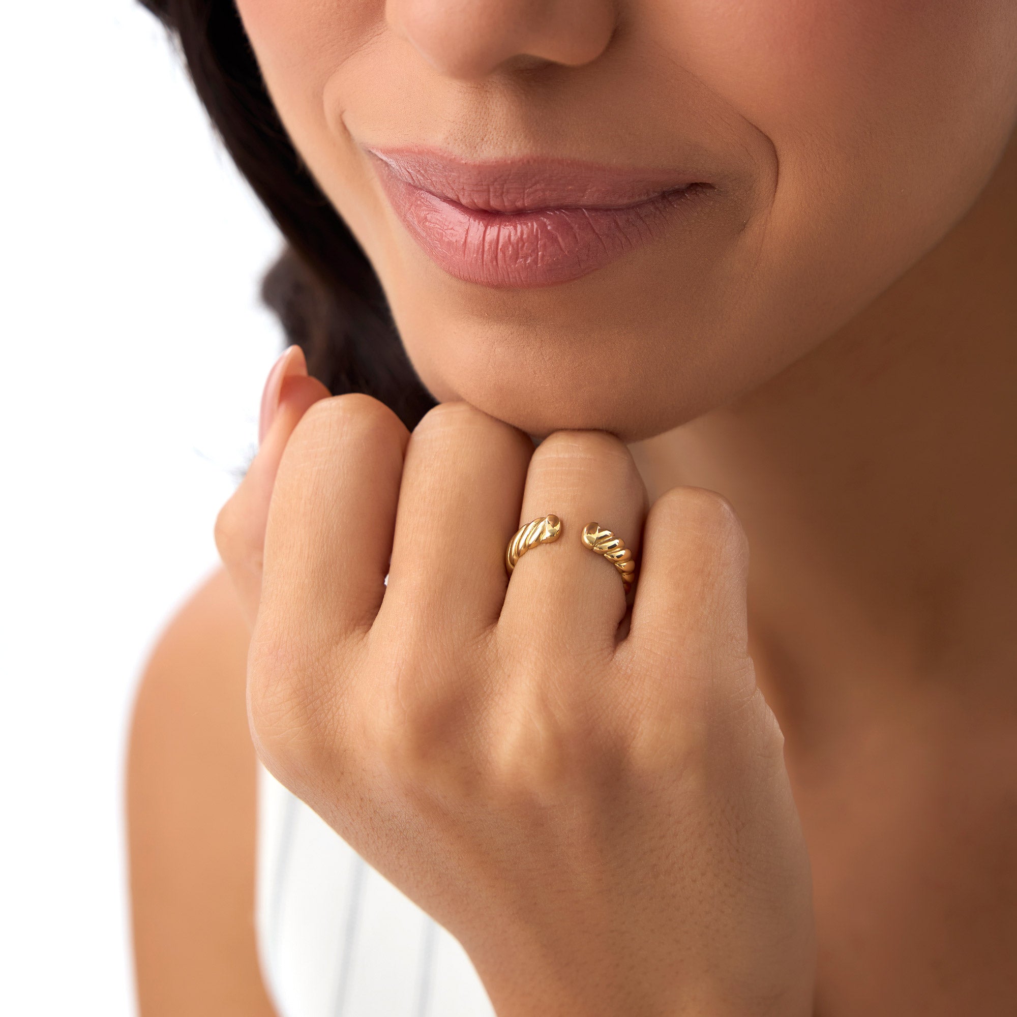 OBFJ0920 - 14K 5MM Rope Cuff Ring 2