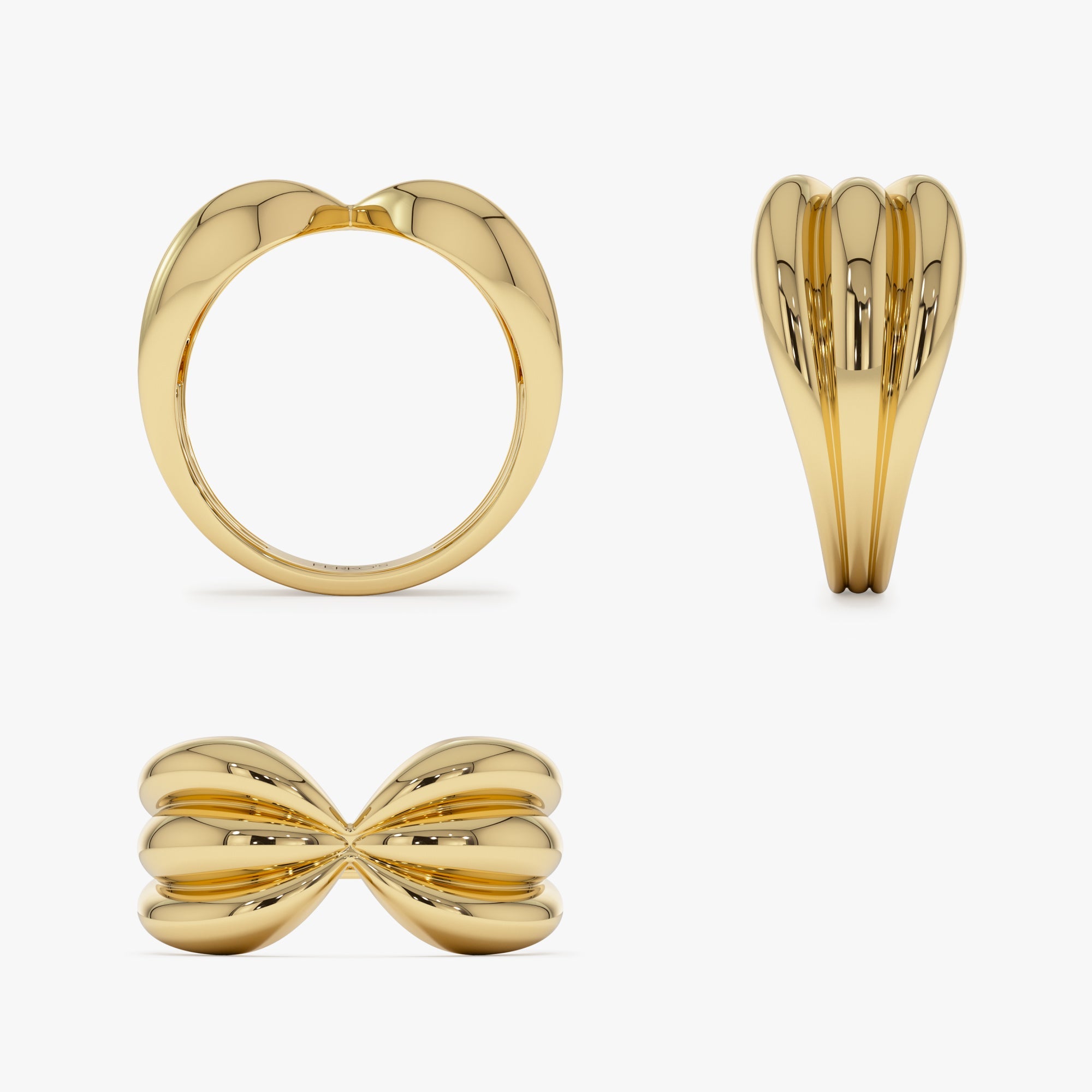 OBFJ0922 - 14Kt Bold 10mm Sculpted Dome Ring 9