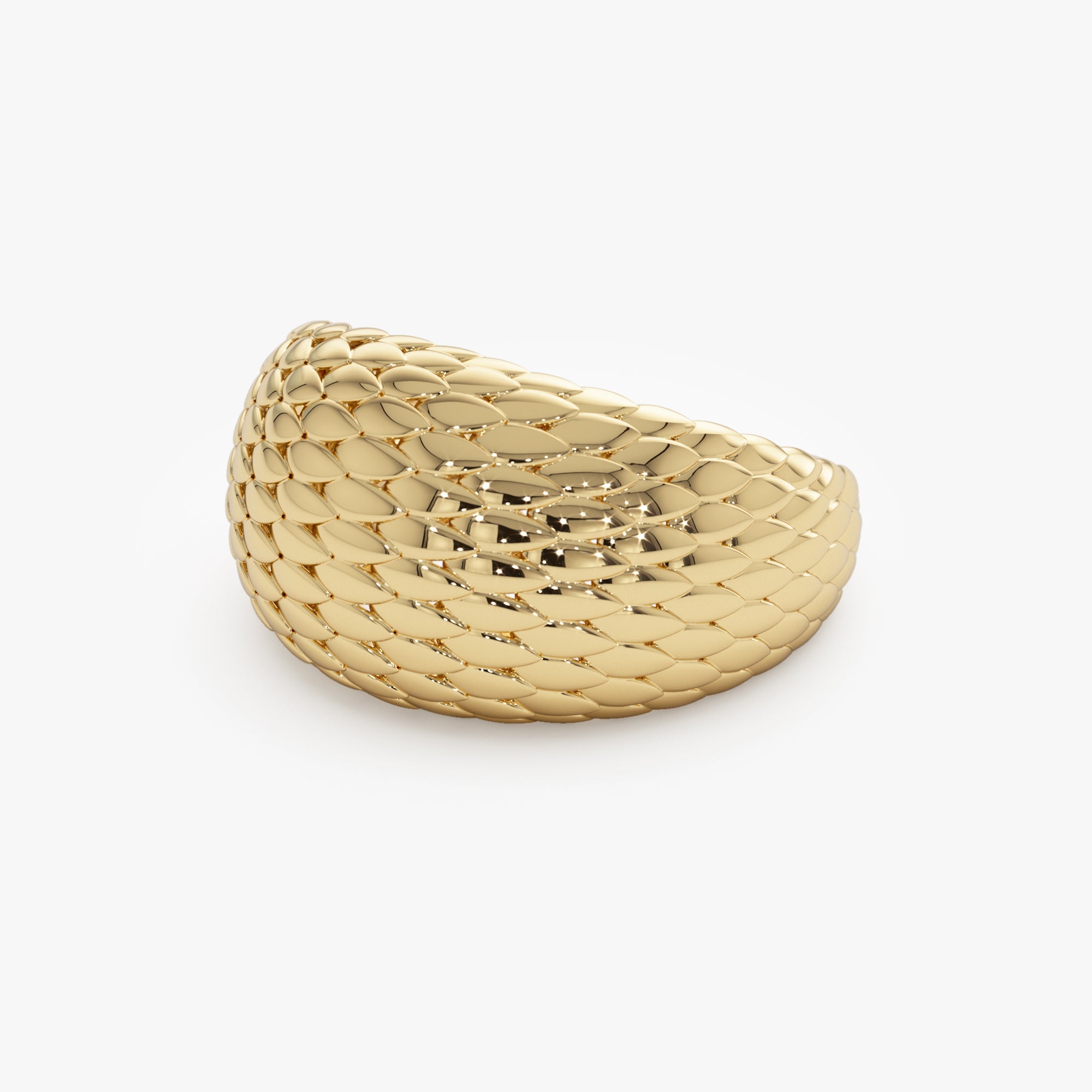 OBFJ0921 - 14K Chunky Snake Skin Texture Ring 7