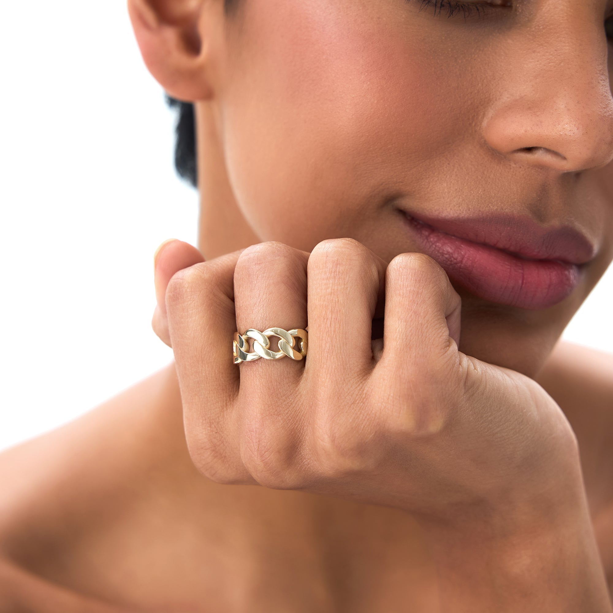 OBFJ0719 - 14k Gold 8MM Cuban Link Ring 2
