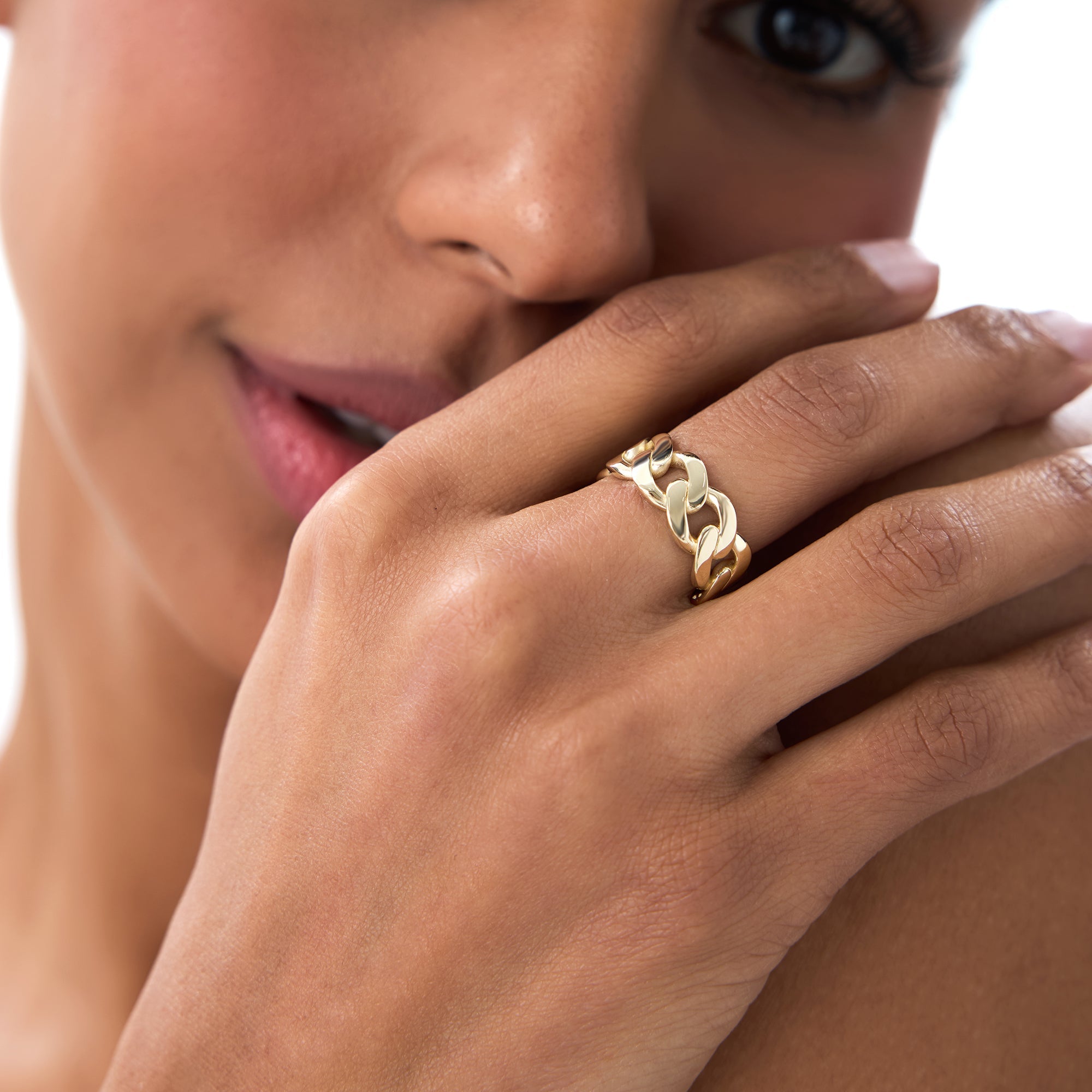 OBFJ0719 - 14k Gold 8MM Cuban Link Ring 5