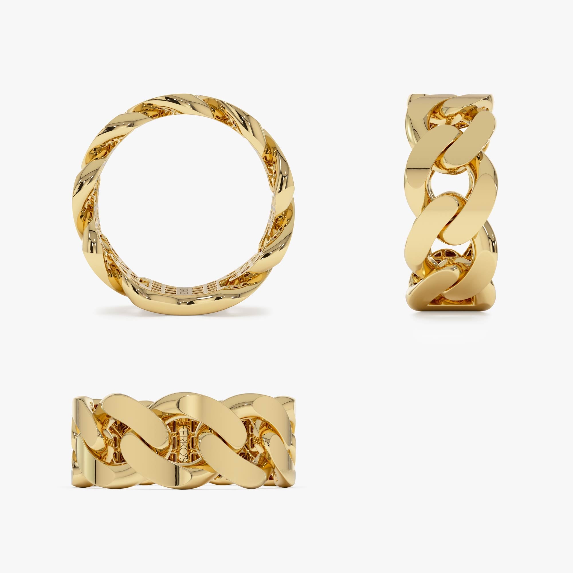 OBFJ0719 - 14k Gold 8MM Cuban Link Ring 9