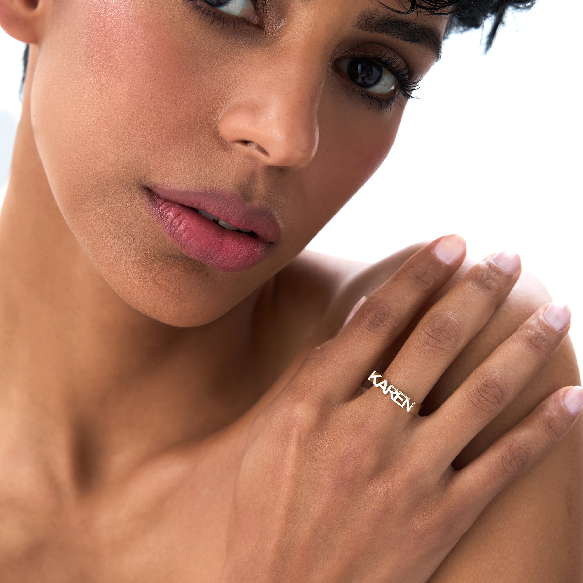 OBFJ0436 - 14K Personalized Bold Gold Nameplate Ring 5