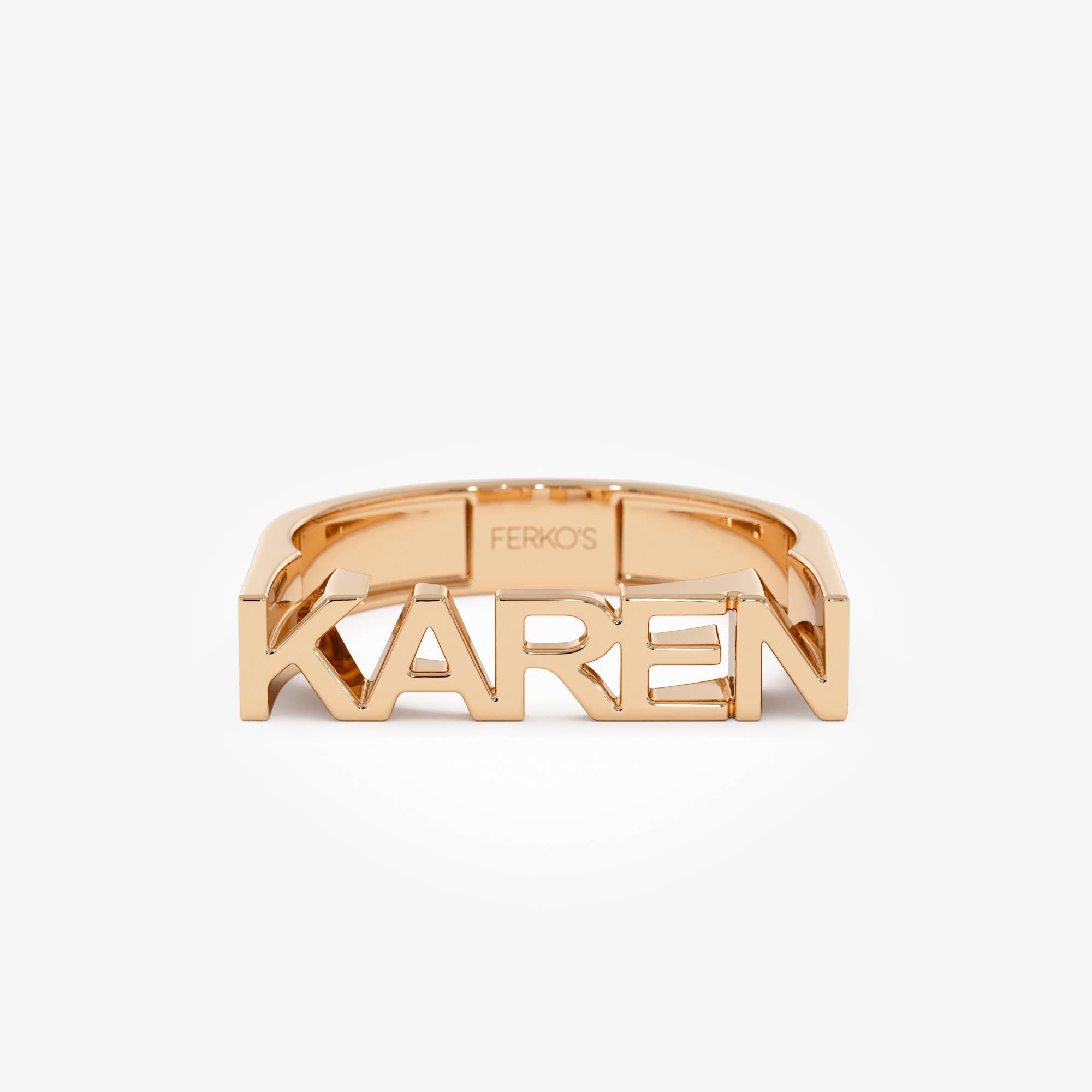 OBFJ0436 - 14K Personalized Bold Gold Nameplate Ring 7