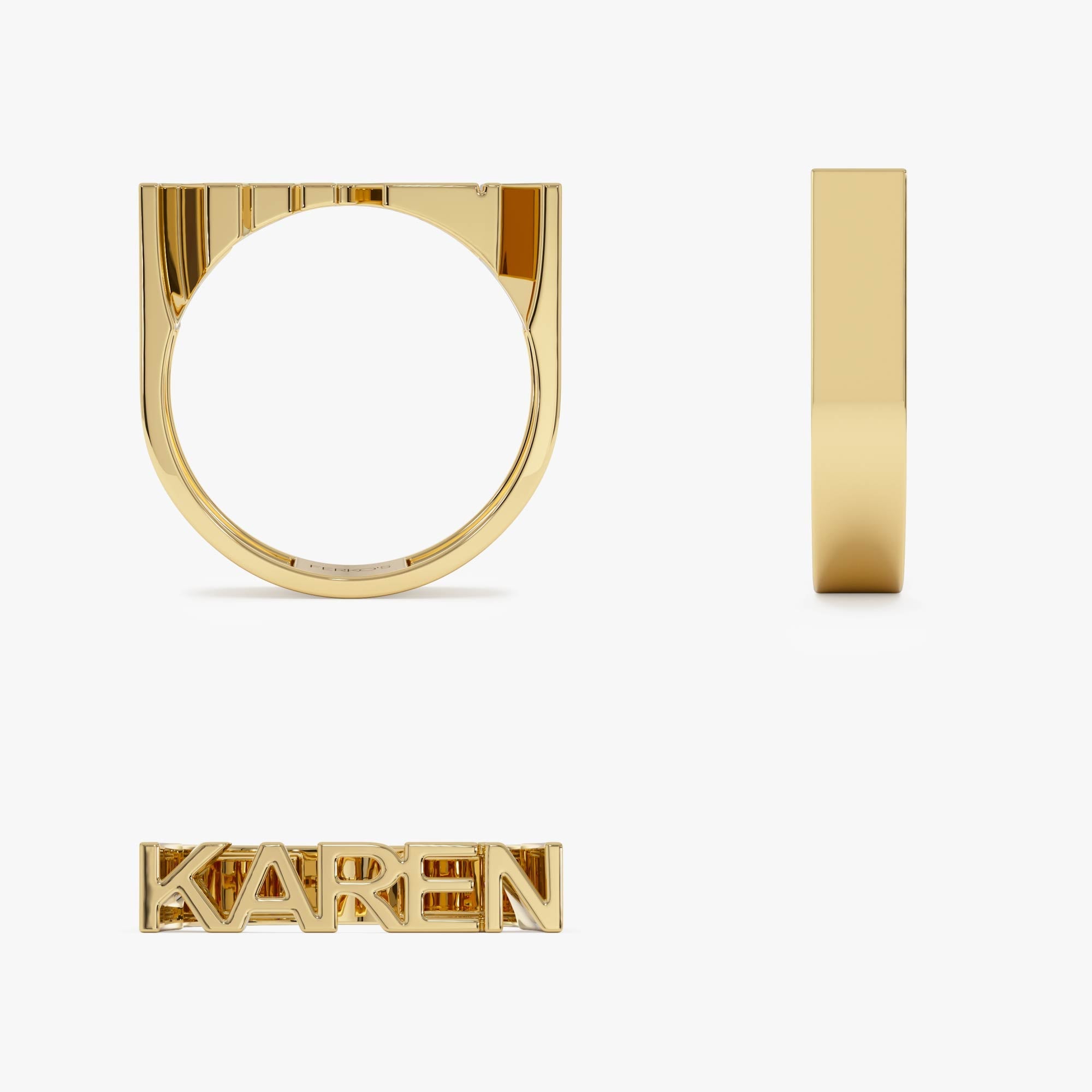 OBFJ0436 - 14K Personalized Bold Gold Nameplate Ring 10