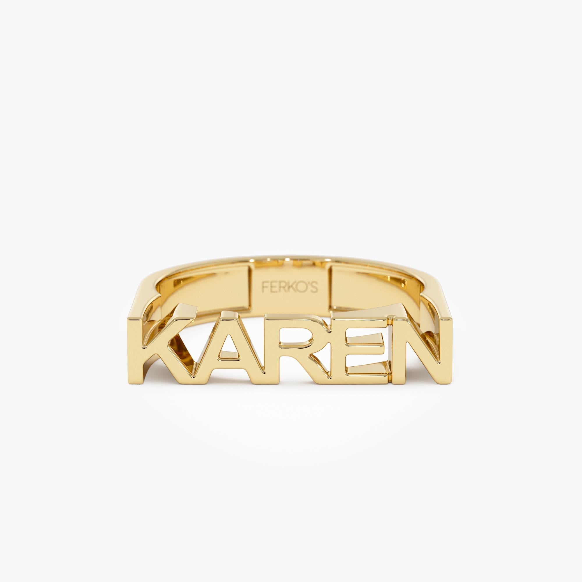 OBFJ0436 - 14K Personalized Bold Gold Nameplate Ring 1