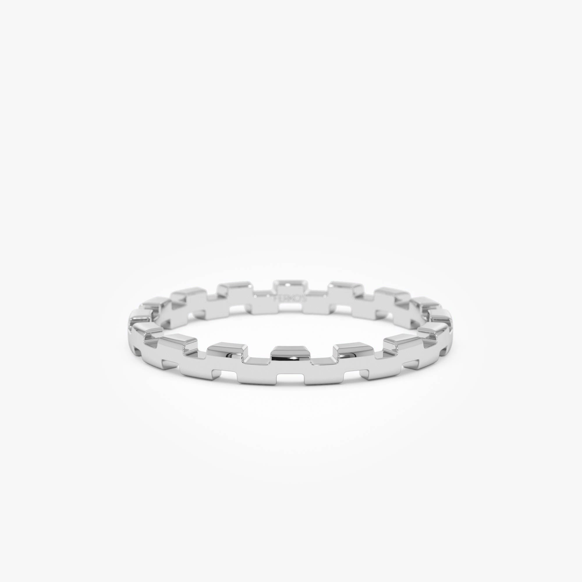 OBFJ0733 - 14k Gold Stackable Link Ring 7