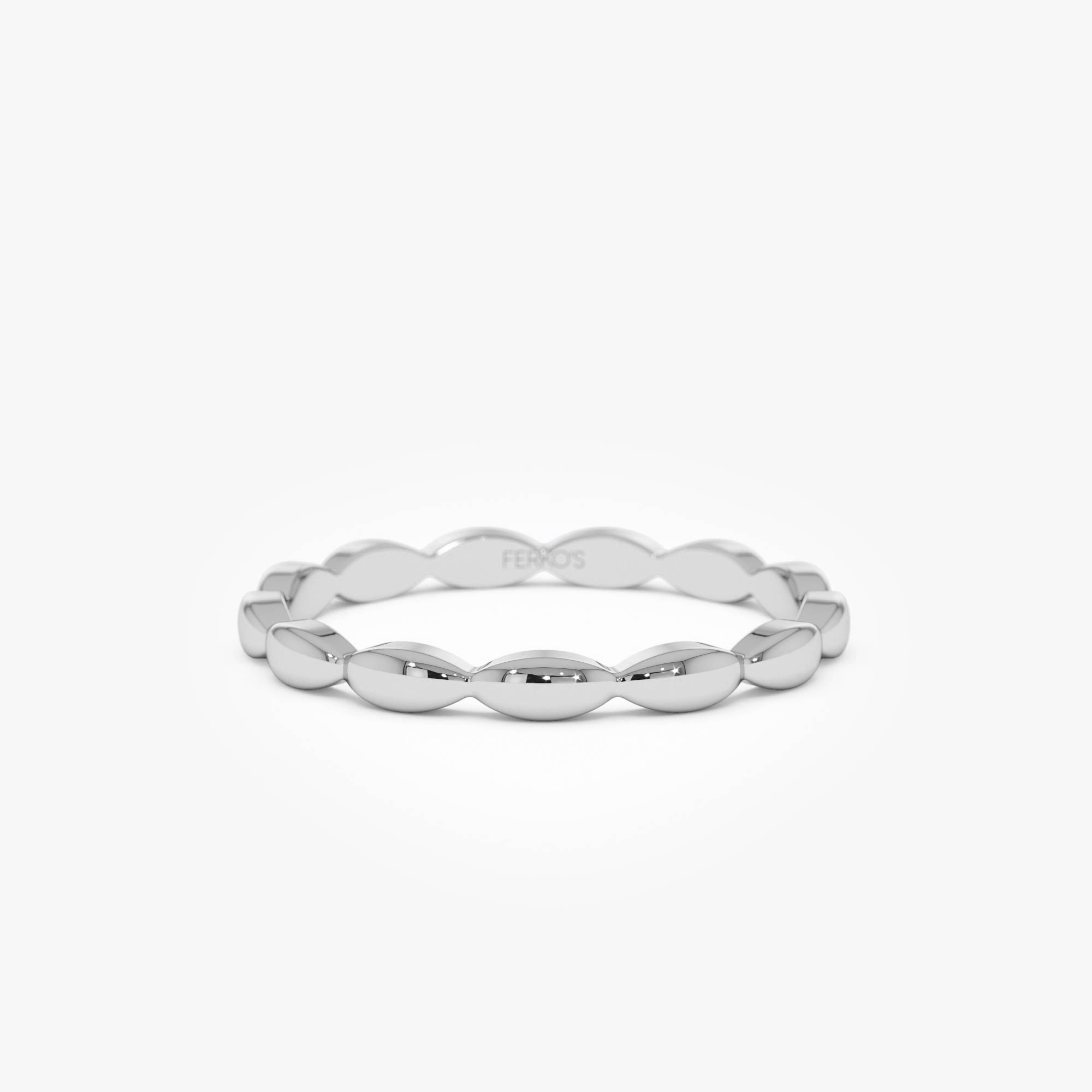 OBFJ0732 - 14k Plain Gold Minimalist Marquise Shape Ring 7