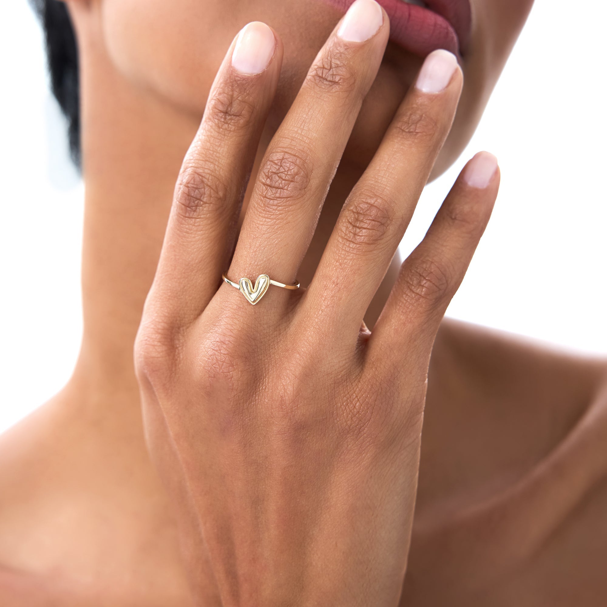 OBFJ0731 - 14k Gold Love Heart Ring 4