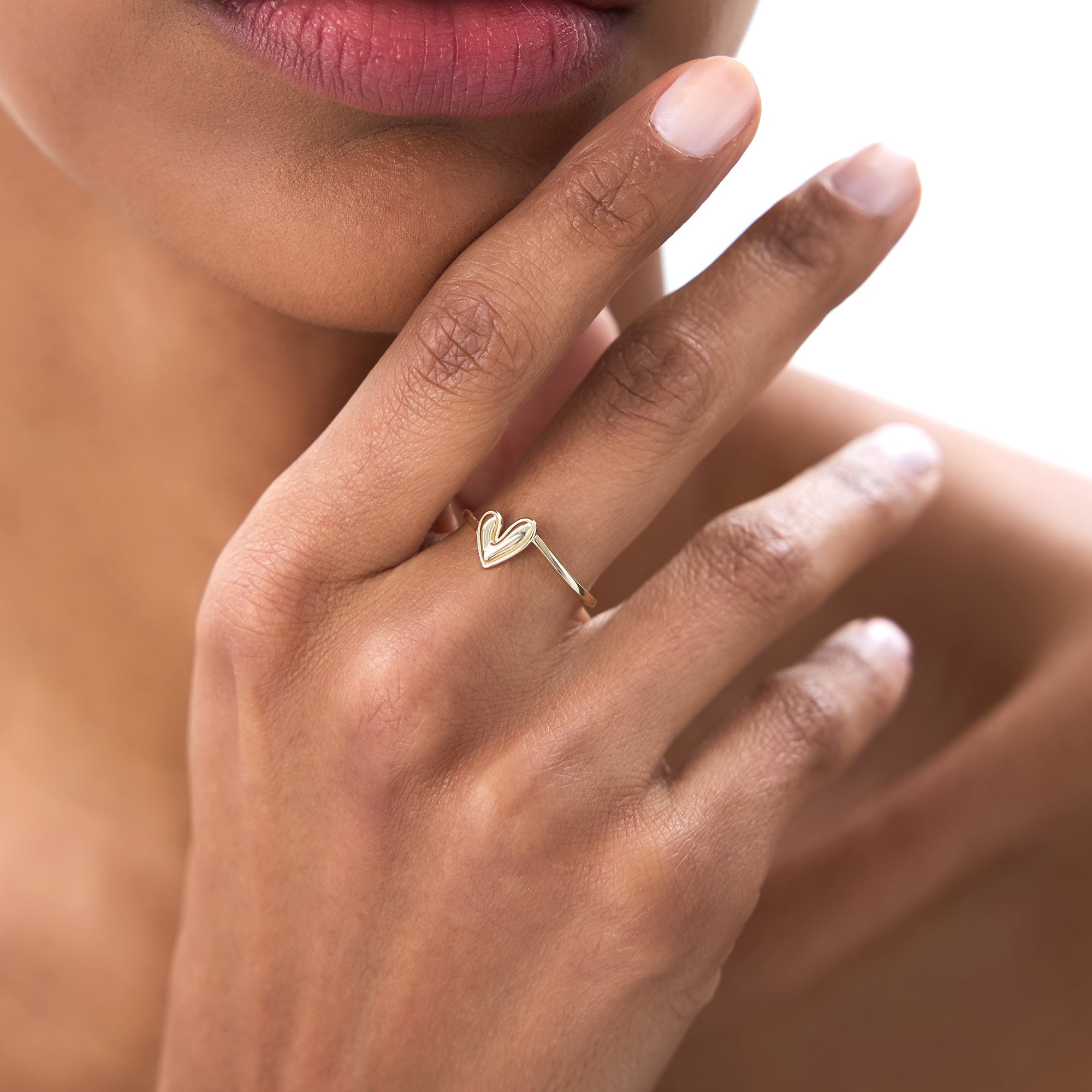 OBFJ0731 - 14k Gold Love Heart Ring 2