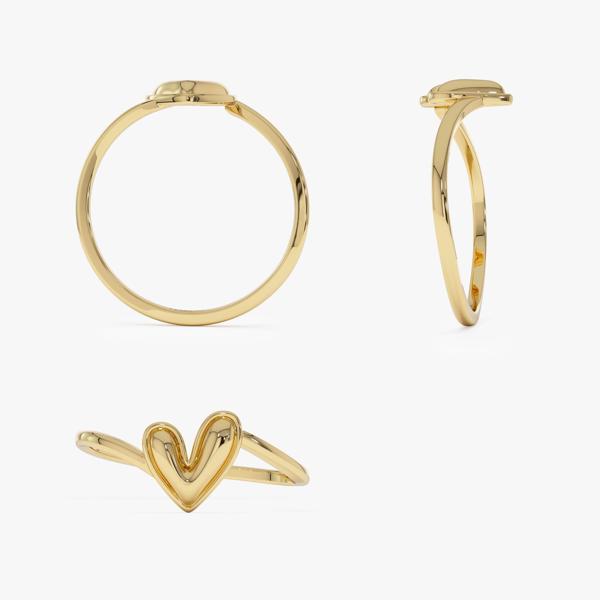OBFJ0731 - 14k Gold Love Heart Ring 9