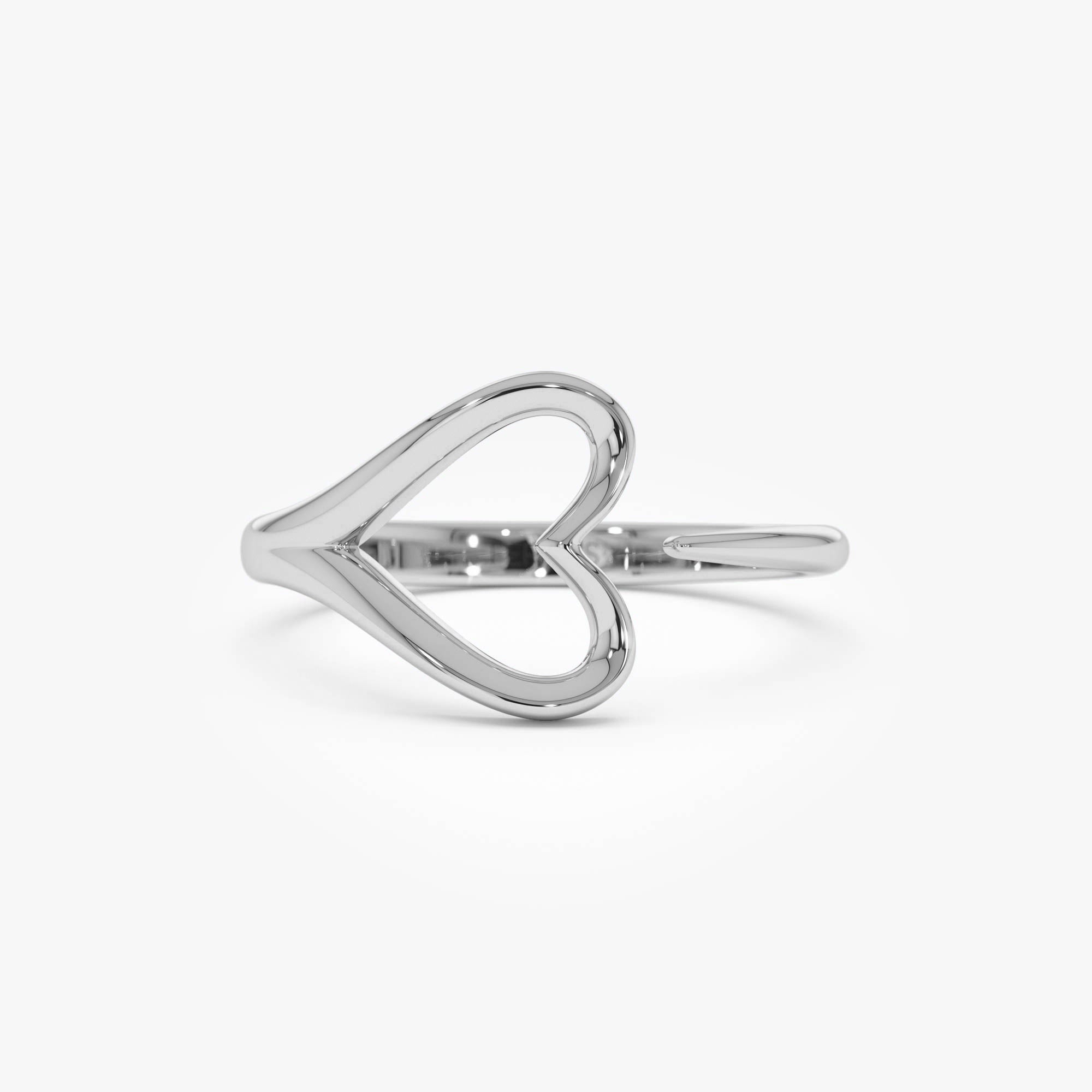 OBFJ0725 - 14k Gold Minimalist Heart Outline Band 7