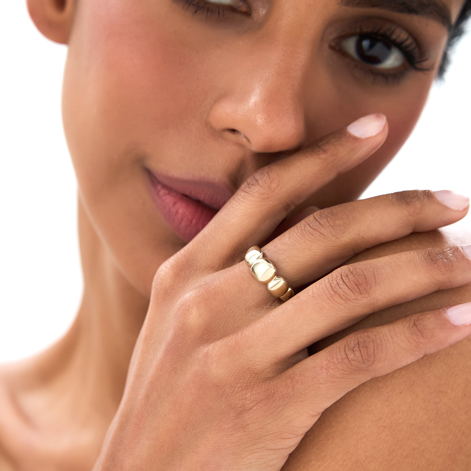 OBFJ0724 - 14k Gold Puffy Gold Band 3