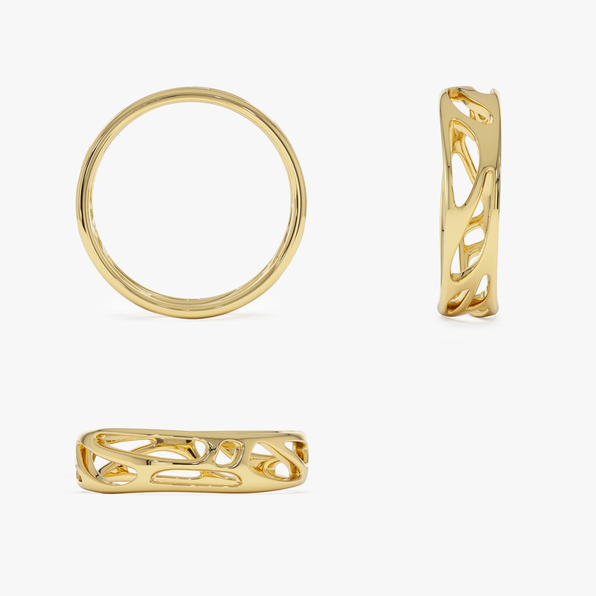 OBFJ0723 - 14k Gold Sculptural Band 9