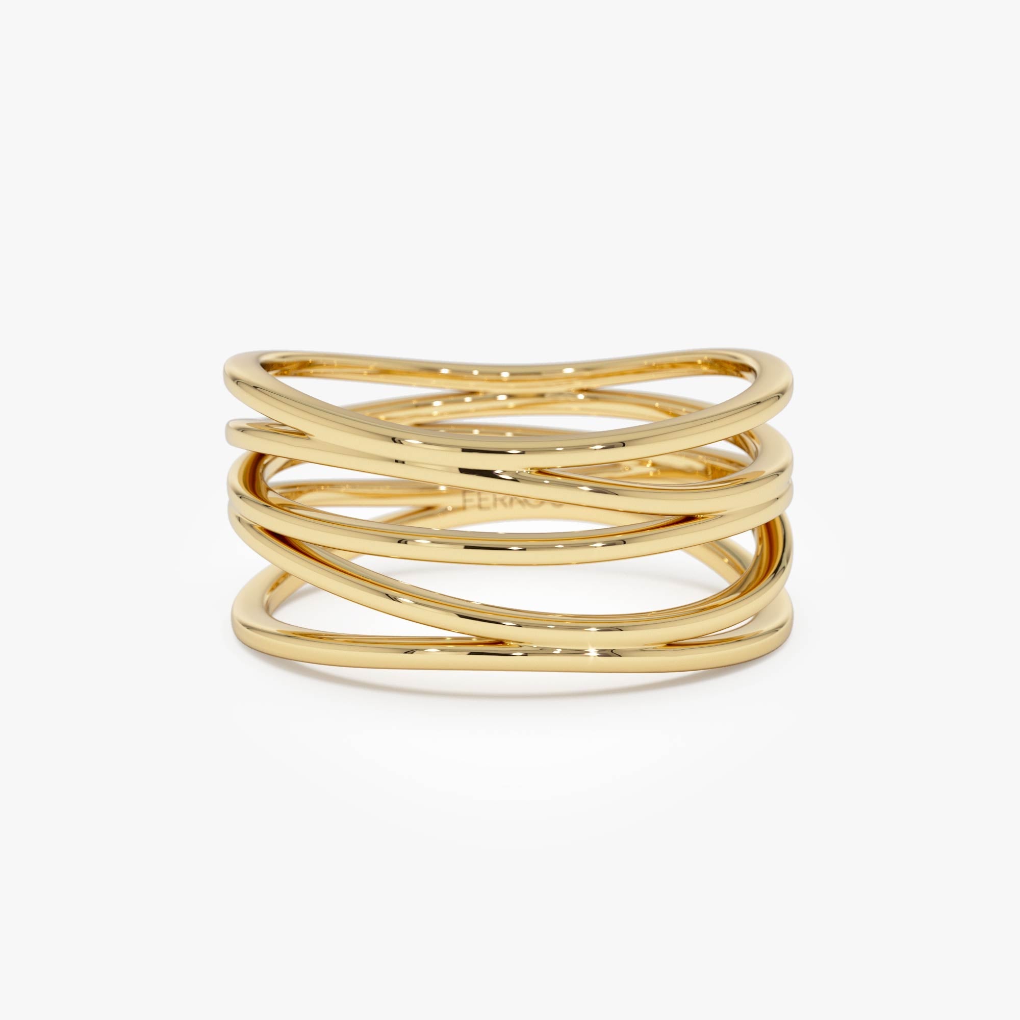 OBFJ0527 - 14k Multi-Intertwine Band Crossover Statement Ring 1